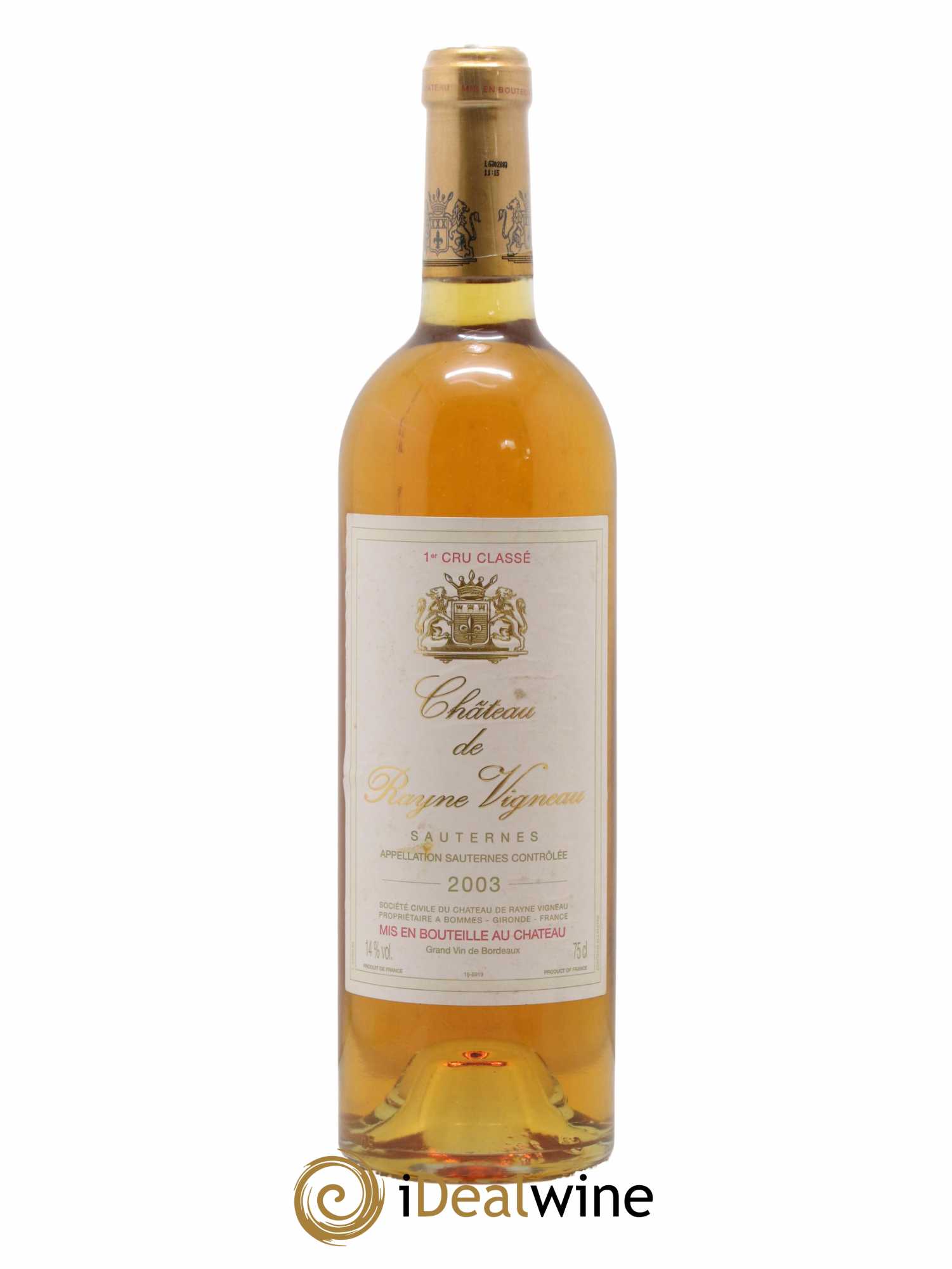 Château de Rayne Vigneau 1er Grand Cru Classé 2003 - Lotto di 1 bottiglia - 0