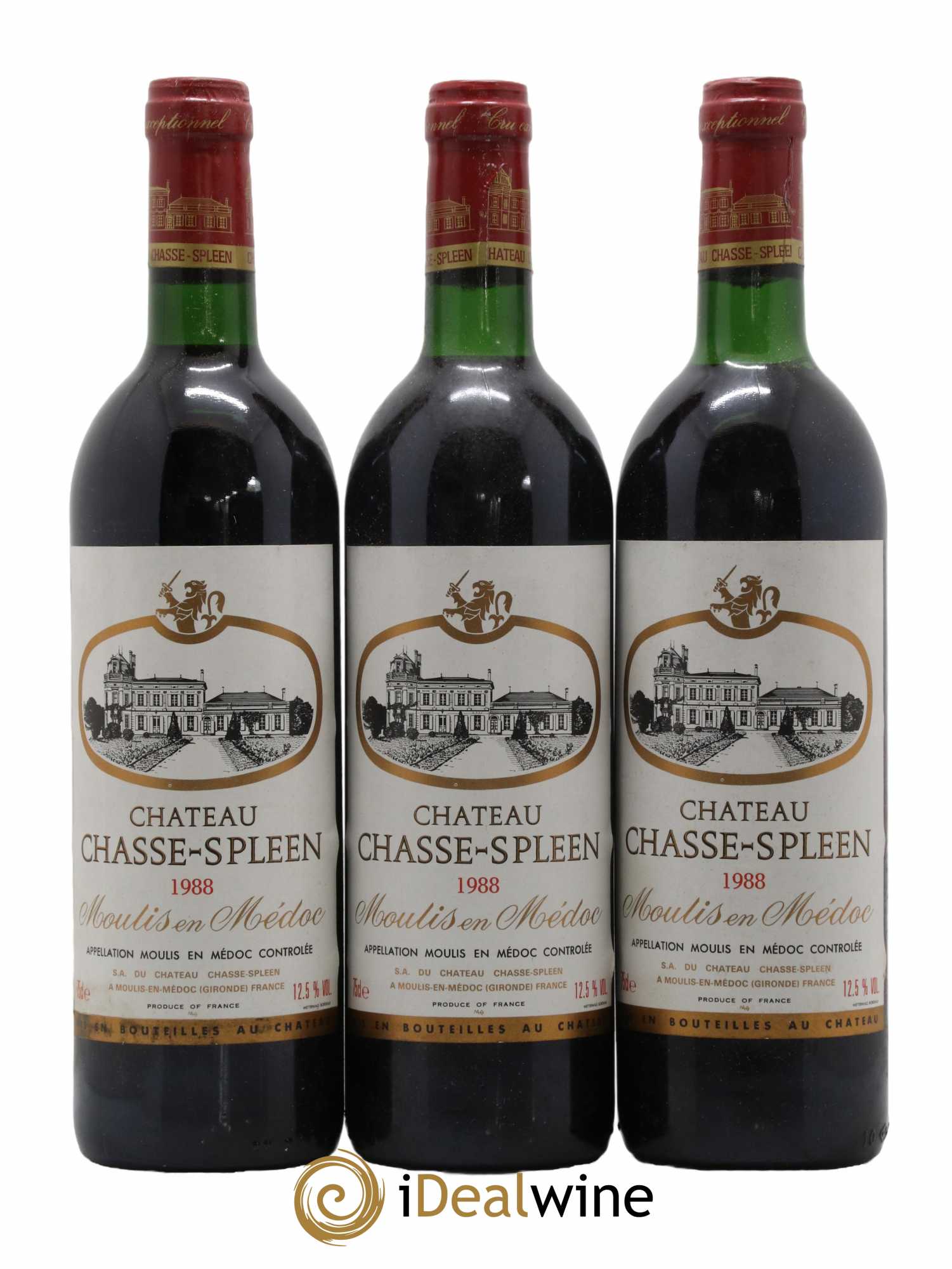 Château Chasse Spleen 1988 - Lot de 3 bouteilles - 0