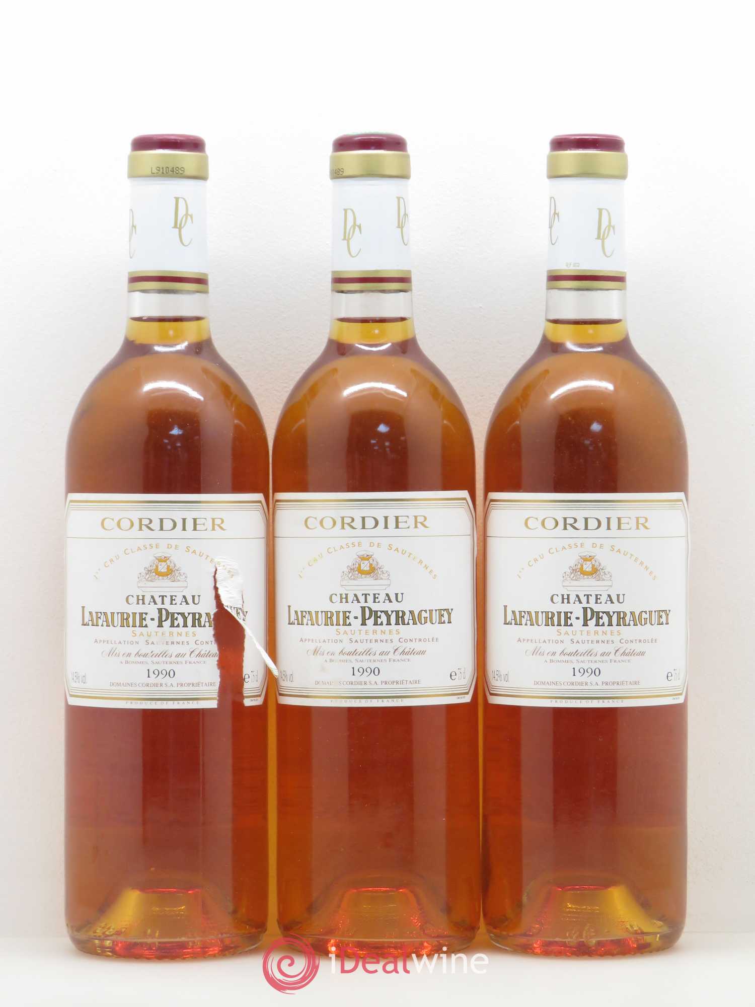 Château Lafaurie-Peyraguey 1er Grand Cru Classé 1990 - Lotto di 6 bottiglie - 1