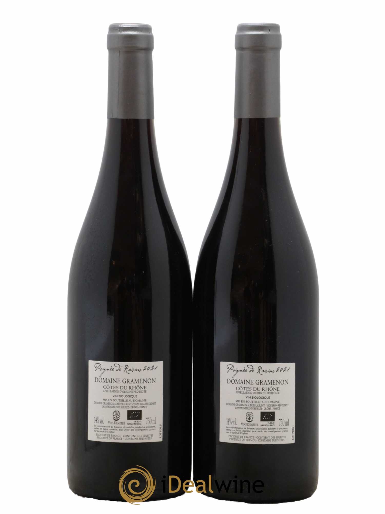 Côtes-du-Rhône Poignée de raisins Gramenon (Domaine) 2021 - Lot de 2 bouteilles - 1