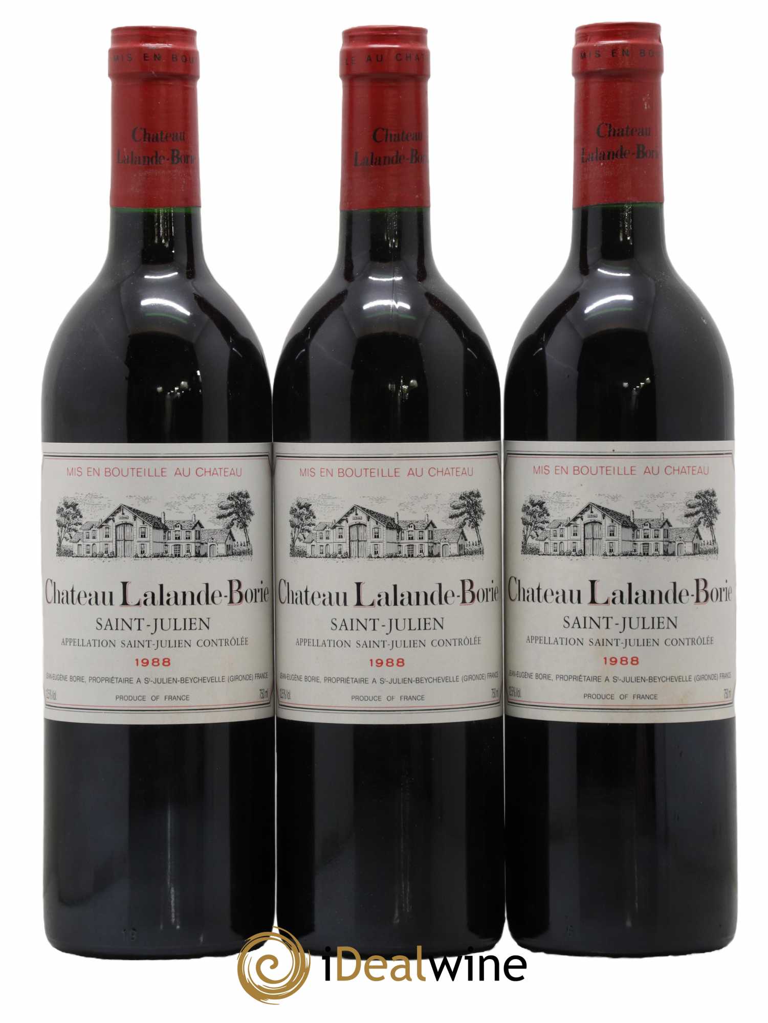 Château Lalande Borie 1988 - Lot de 3 bouteilles - 0