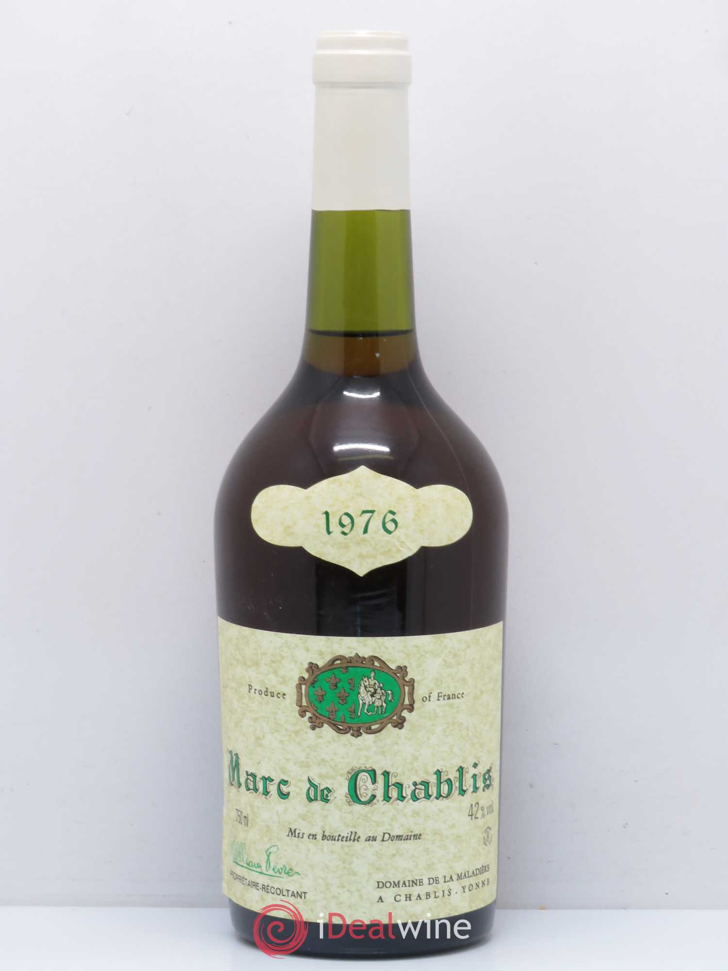 Marc de Bourgogne Marc de Chablis Domaine de La Maladière William Fèvre 1976 - Posten von 1 Flasche - 0