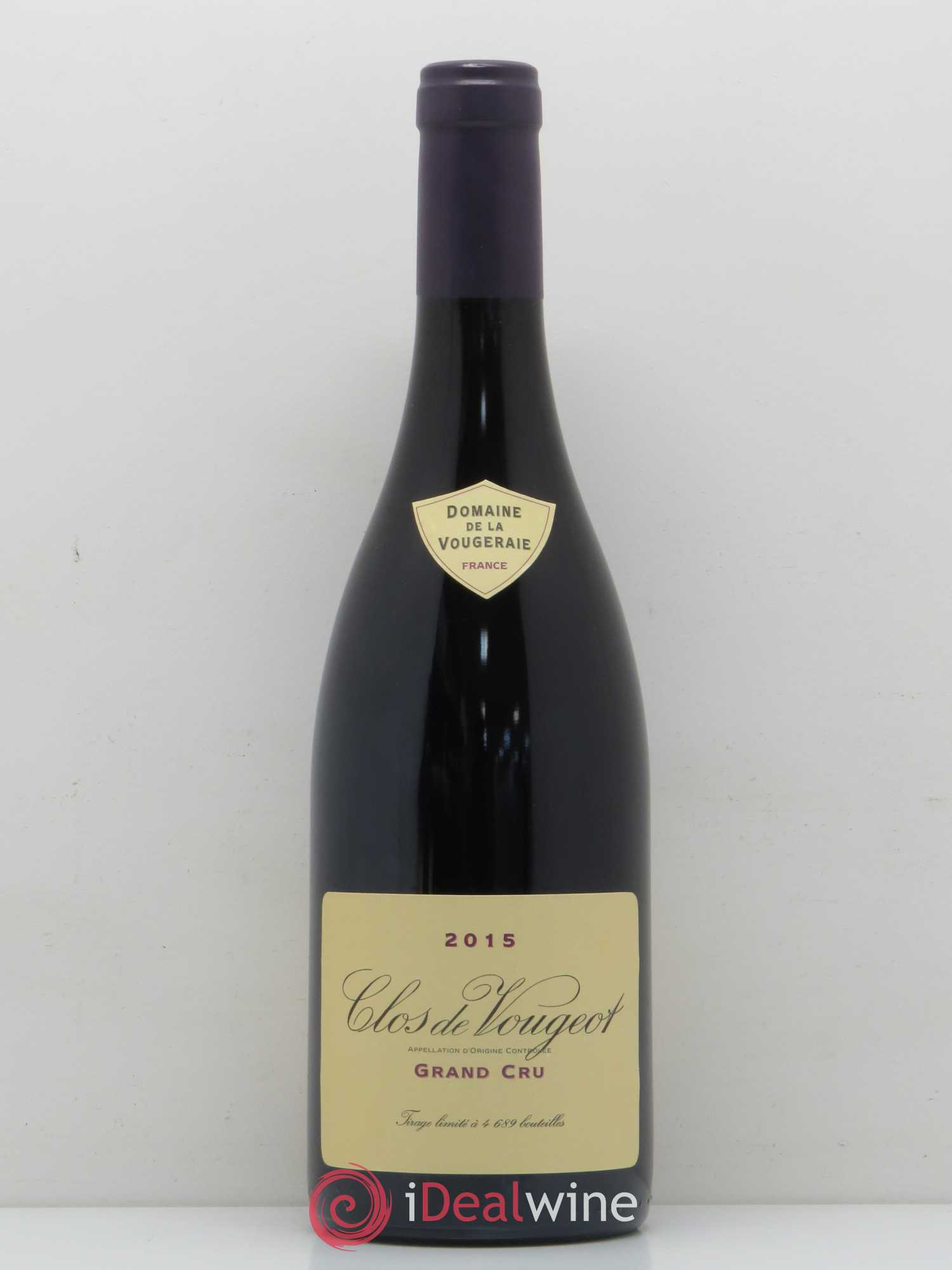Clos de Vougeot Grand Cru La Vougeraie 2015 - Lot de 1 bouteille - 0