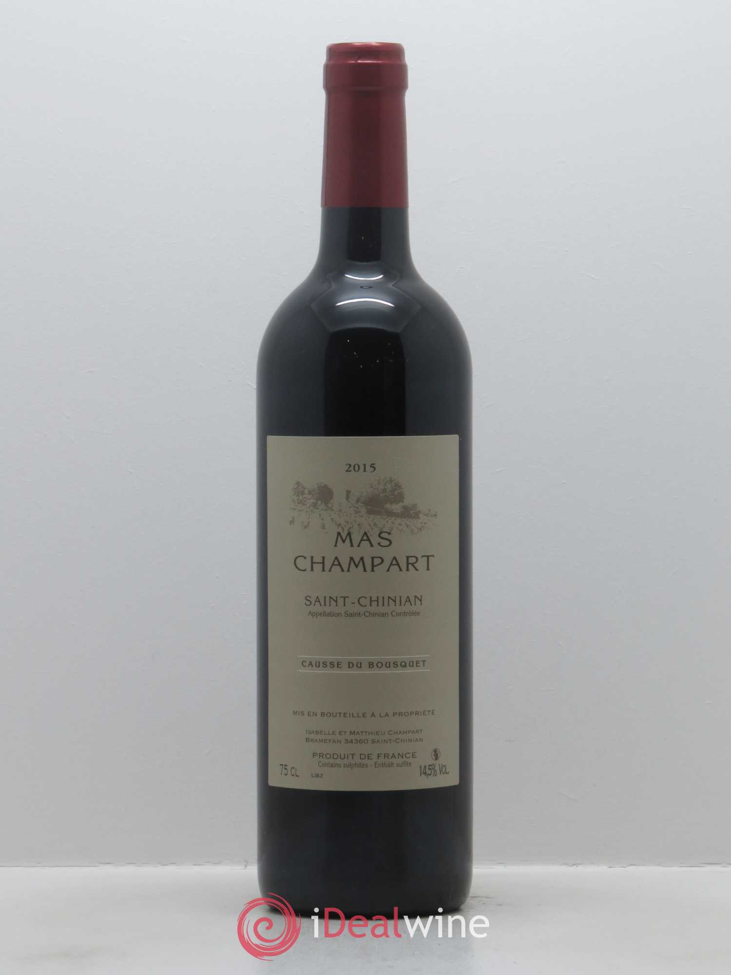 Saint-Chinian Mas Champart Causse du Bousquet Isabelle et Mathieu Champart 2015 - Lot de 1 bouteille - 0