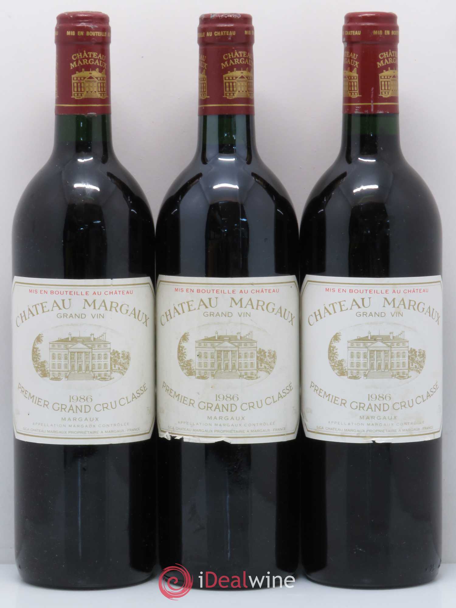 Château Margaux 1er Grand Cru Classé 1986 - Lot de 3 bouteilles - 0