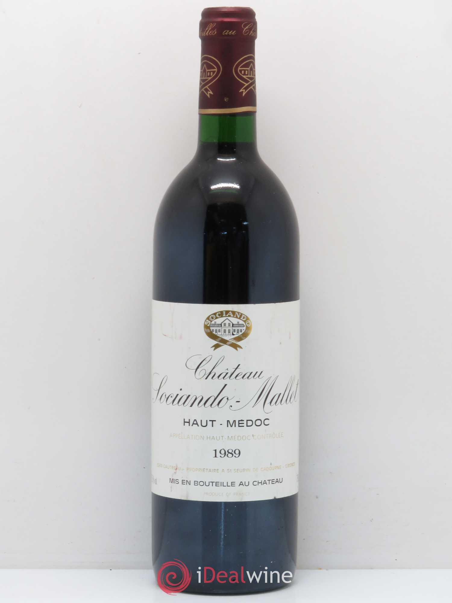 Château Sociando Mallet 1989 - Lot de 1 bouteille - 0