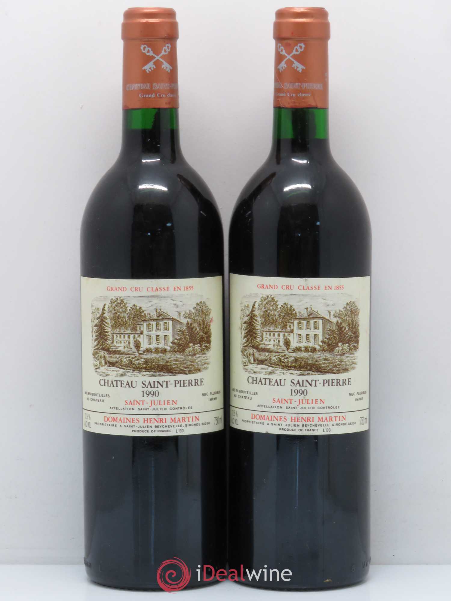 Château Saint-Pierre 4ème Grand Cru Classé 1990 - Lot de 2 bouteilles - 0