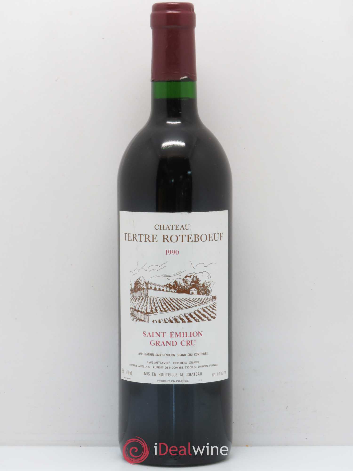 Château Tertre Roteboeuf 1990 - Lot de 1 bouteille - 0