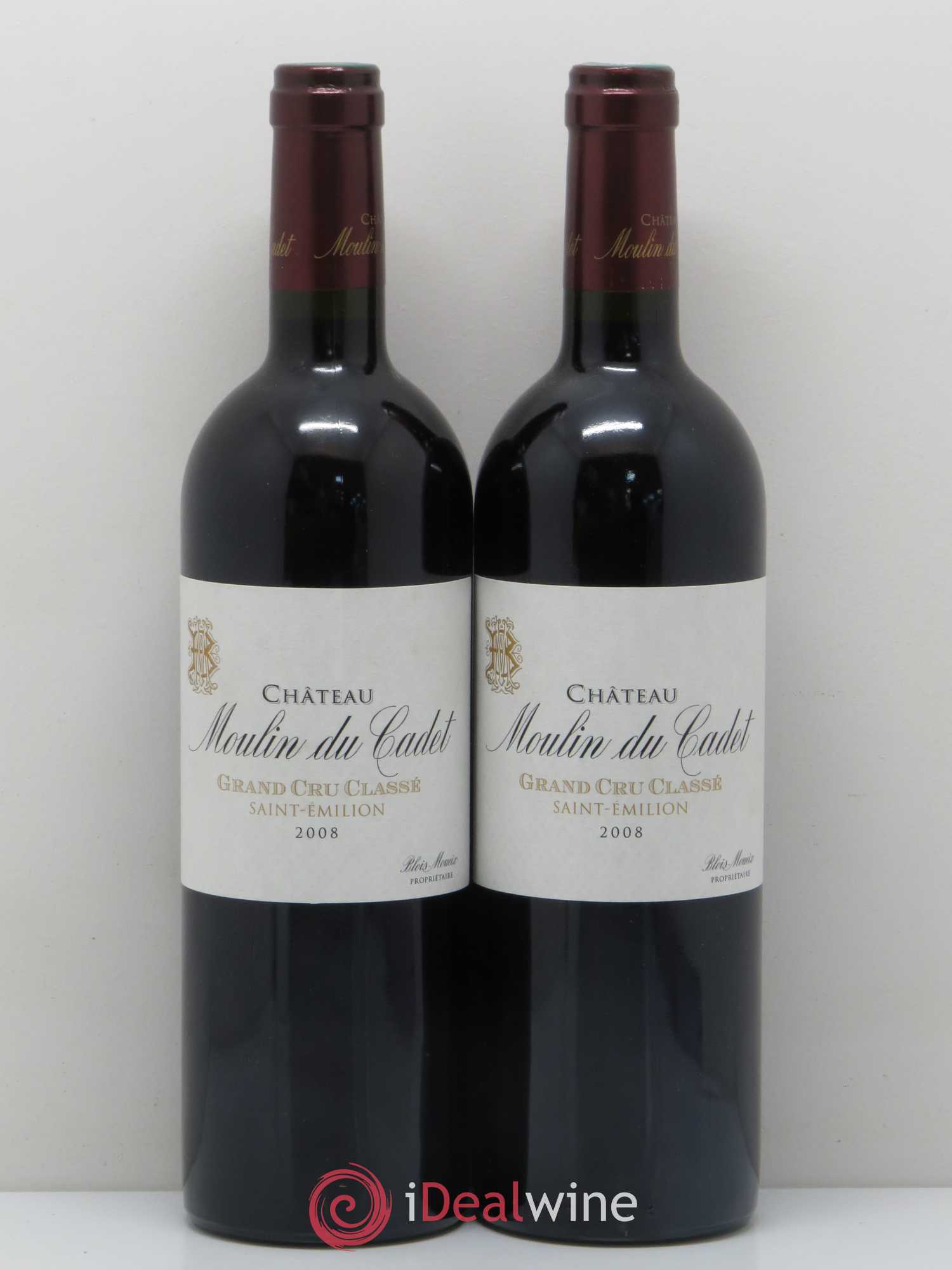 Château Moulin du Cadet Grand Cru Classé 2008 - Lot de 2 bouteilles - 0