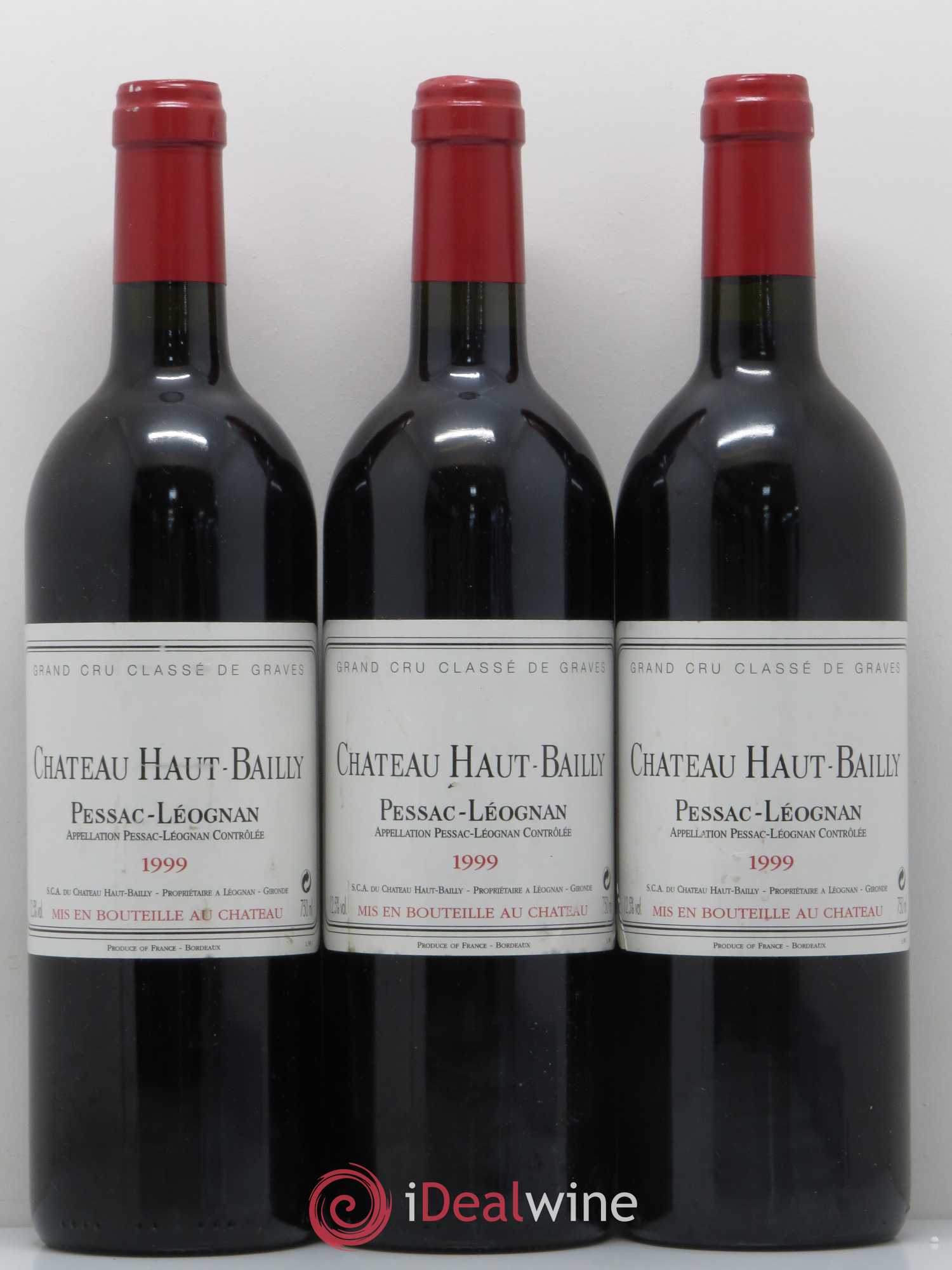 Château Haut-Bailly Cru Classé de Graves 1999 - Lot de 3 bouteilles - 0