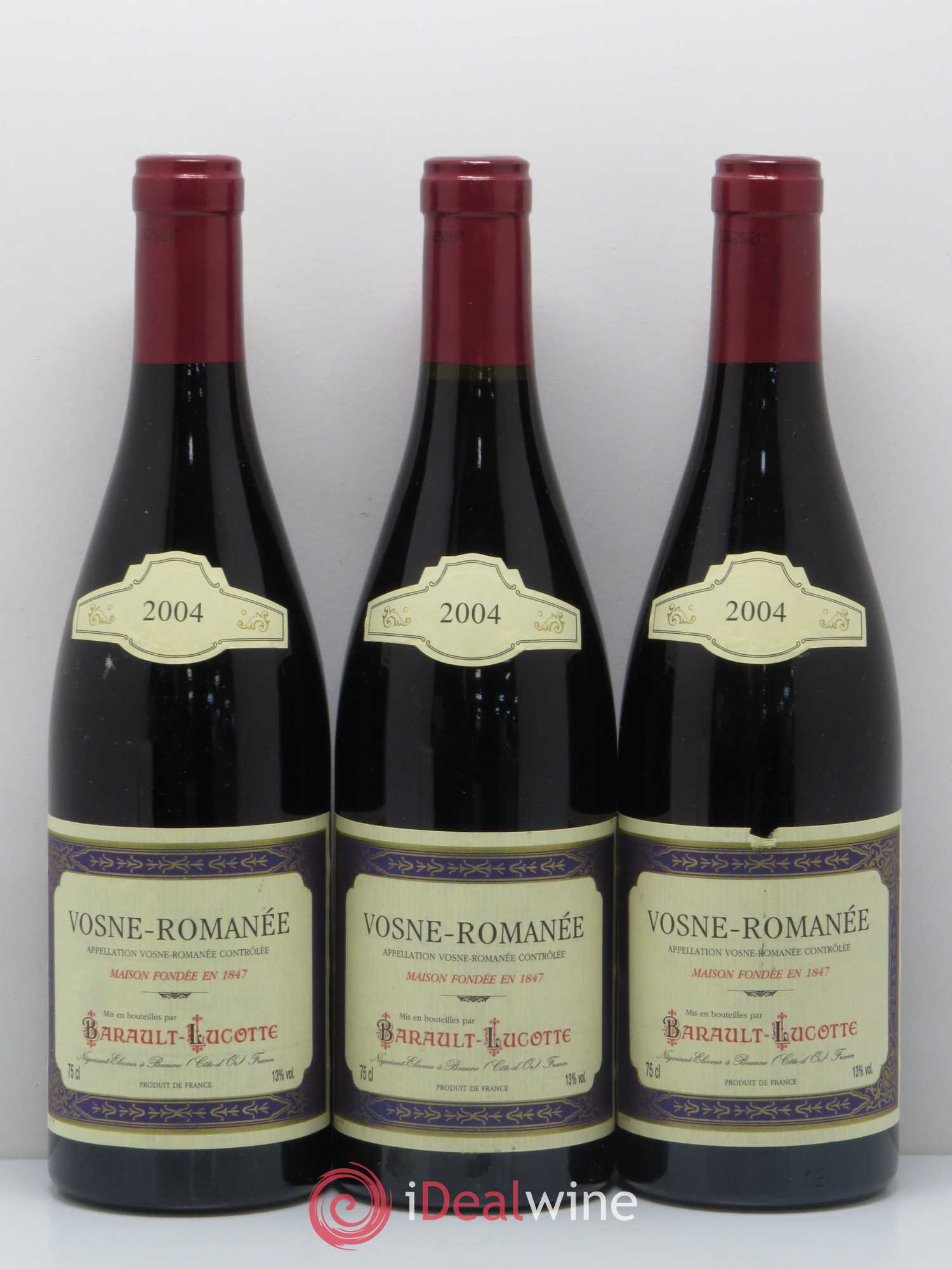 Vosne-Romanée Barault Lucotte 2004 - Lot de 3 bouteilles - 0