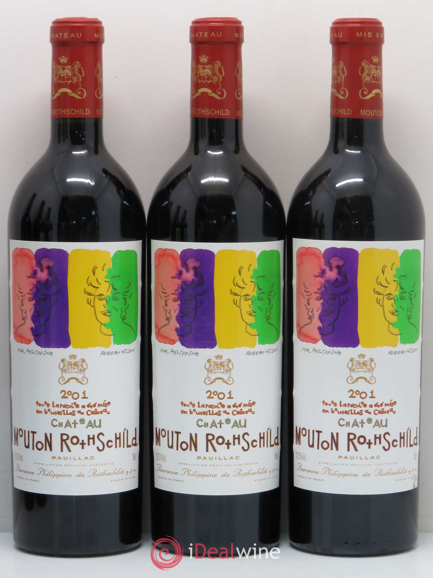 Château Mouton Rothschild 1er Grand Cru Classé 2001 - Lot de 6 bouteilles - 1