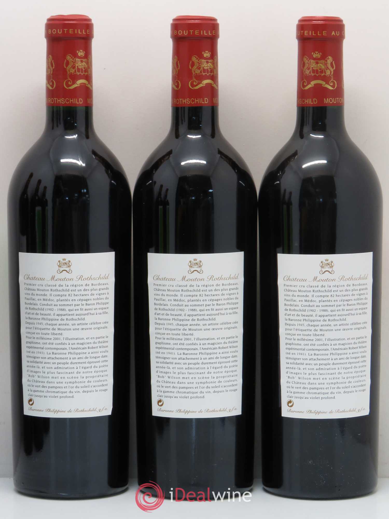 Château Mouton Rothschild 1er Grand Cru Classé 2001 - Lot de 6 bouteilles - 2
