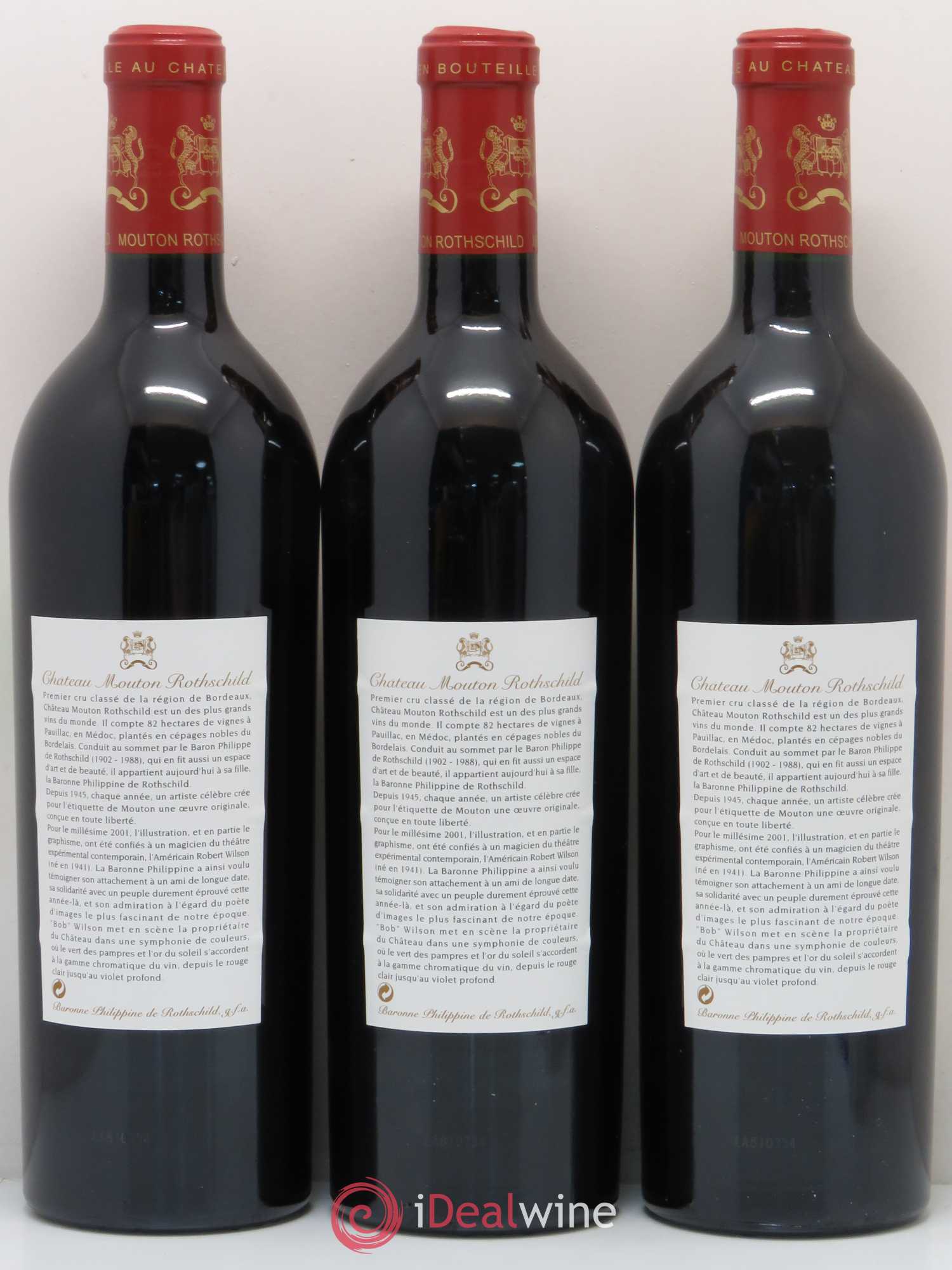Château Mouton Rothschild 1er Grand Cru Classé 2001 - Lot de 6 bouteilles - 4