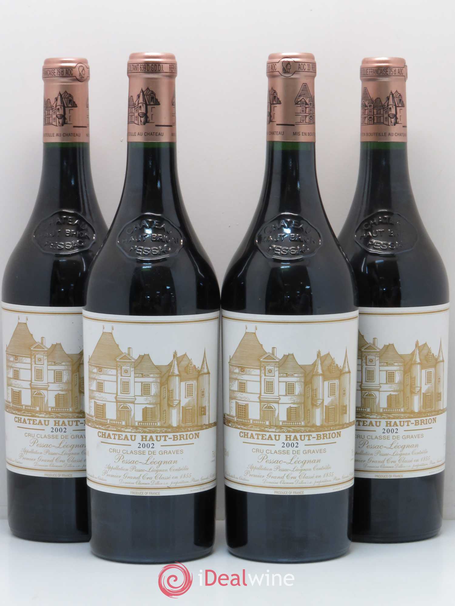 Château Haut Brion 1er Grand Cru Classé 2002 - Lot de 4 bouteilles - 0