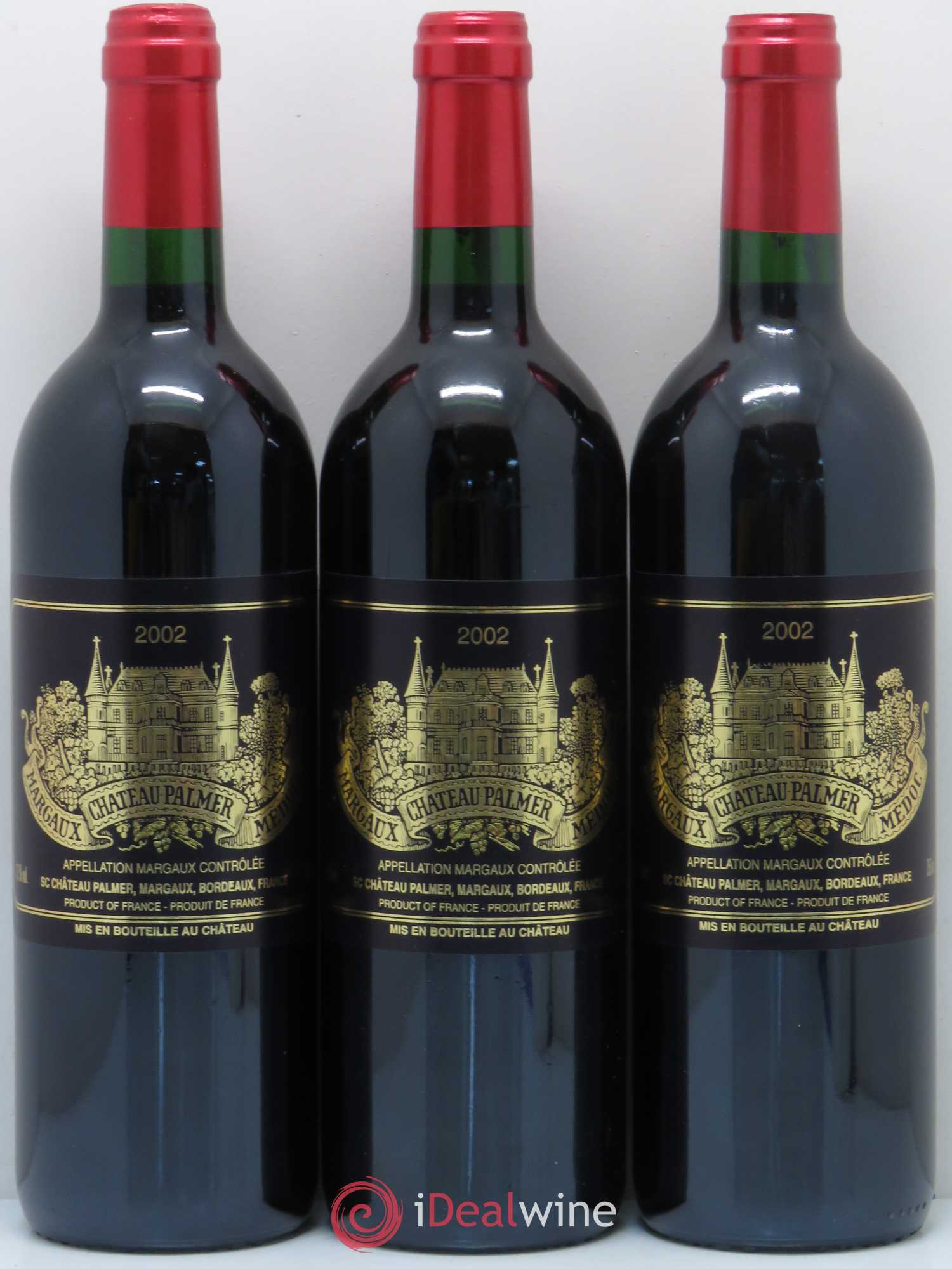 Château Palmer 3ème Grand Cru Classé 2002 - Lot de 3 bouteilles - 0