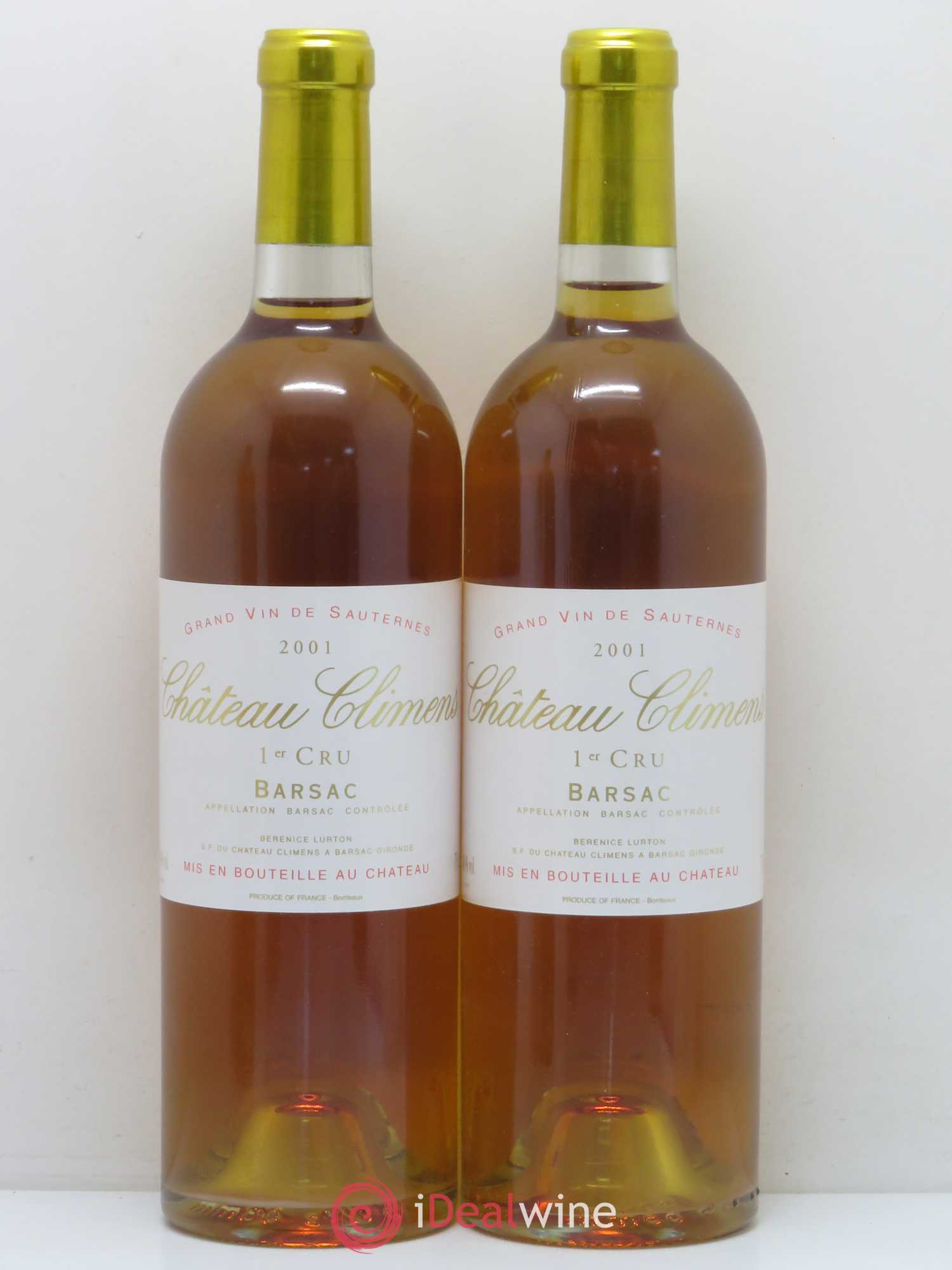 Château Climens 1er Grand Cru Classé 2001 - Lotto di 2 bottiglie - 0