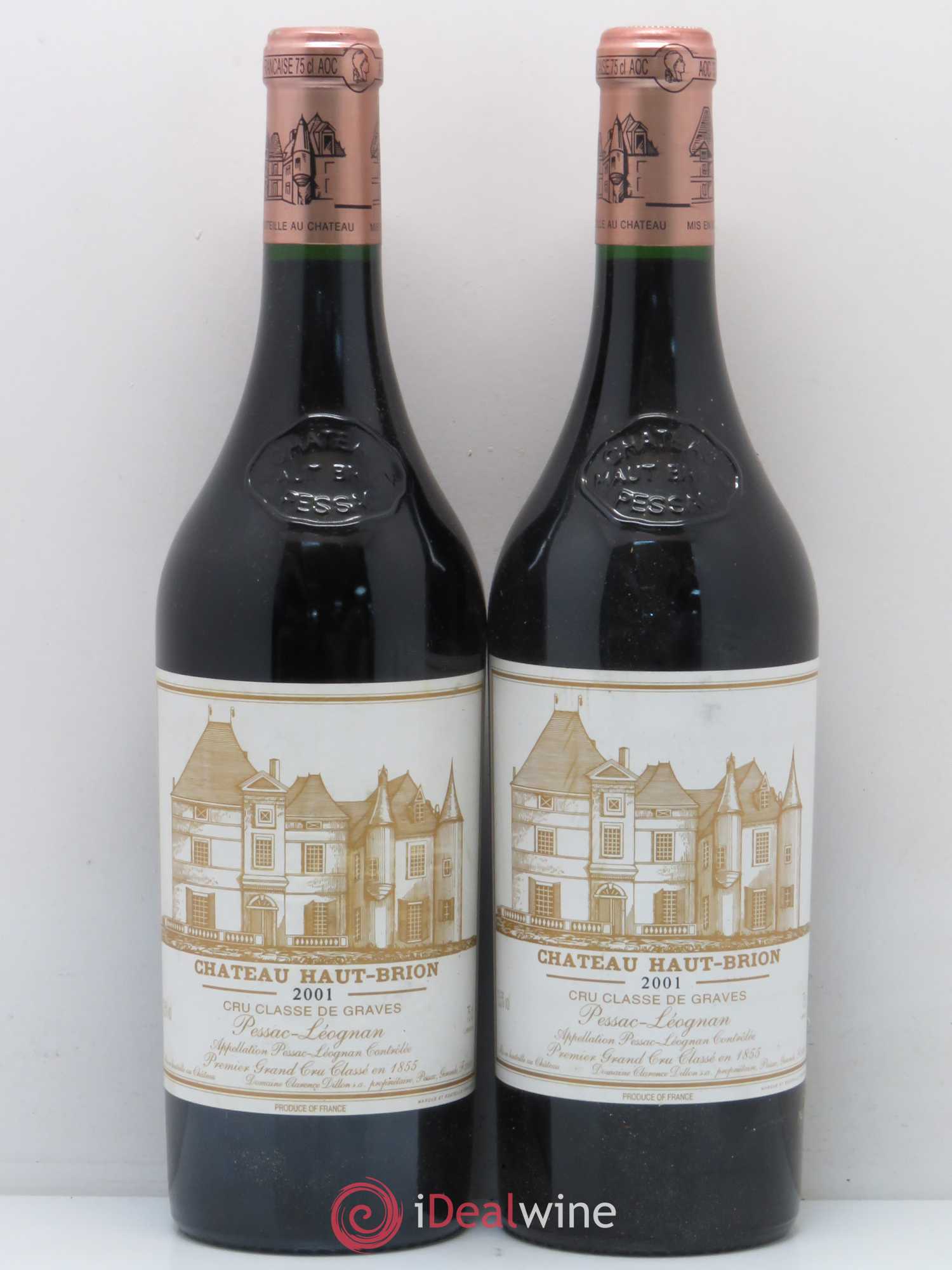 Château Haut Brion 1er Grand Cru Classé 2001 - Lot de 2 bouteilles - 0