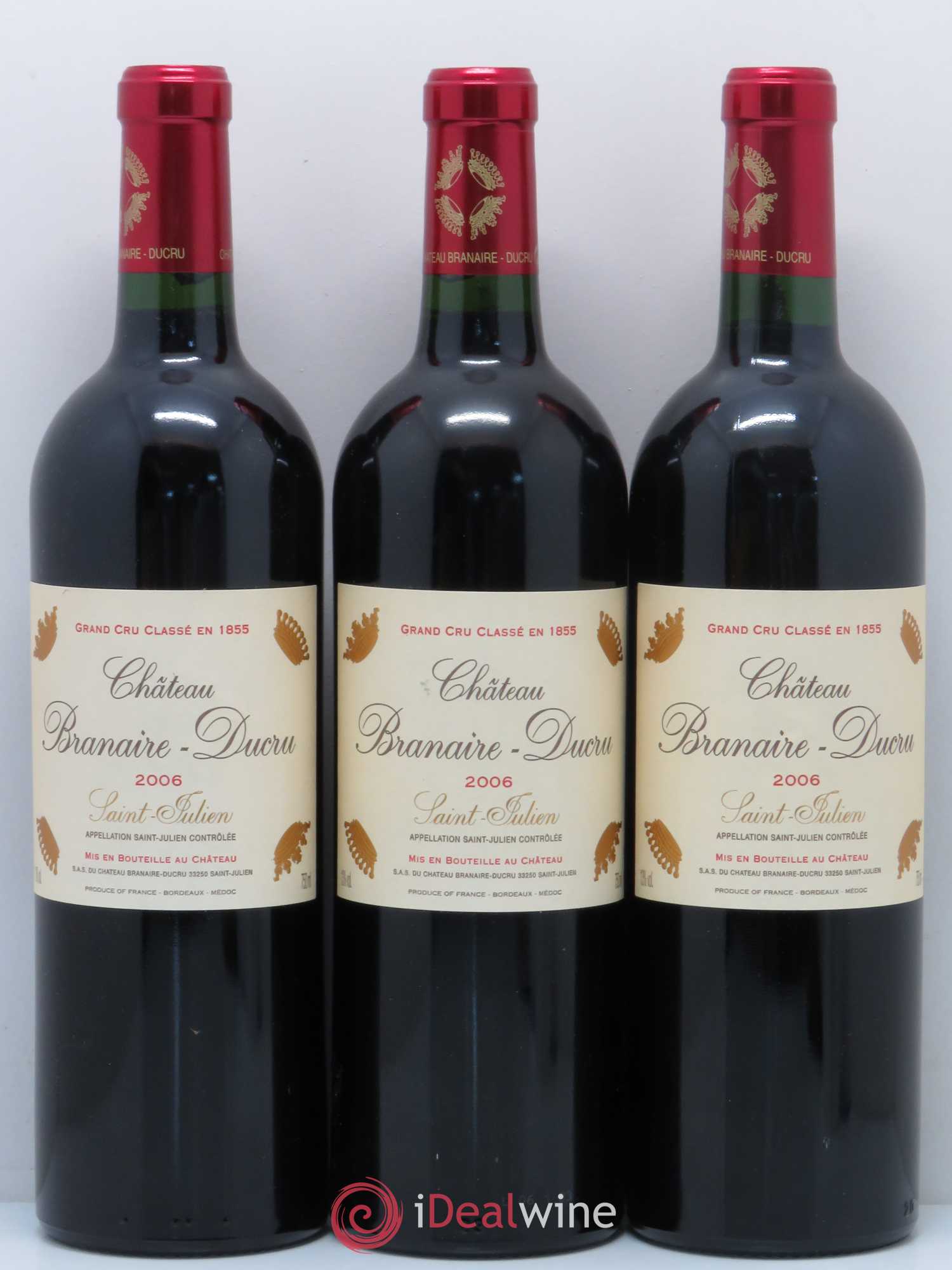 Château Branaire Ducru 4ème Grand Cru Classé 2006 - Lot de 3 bouteilles - 0