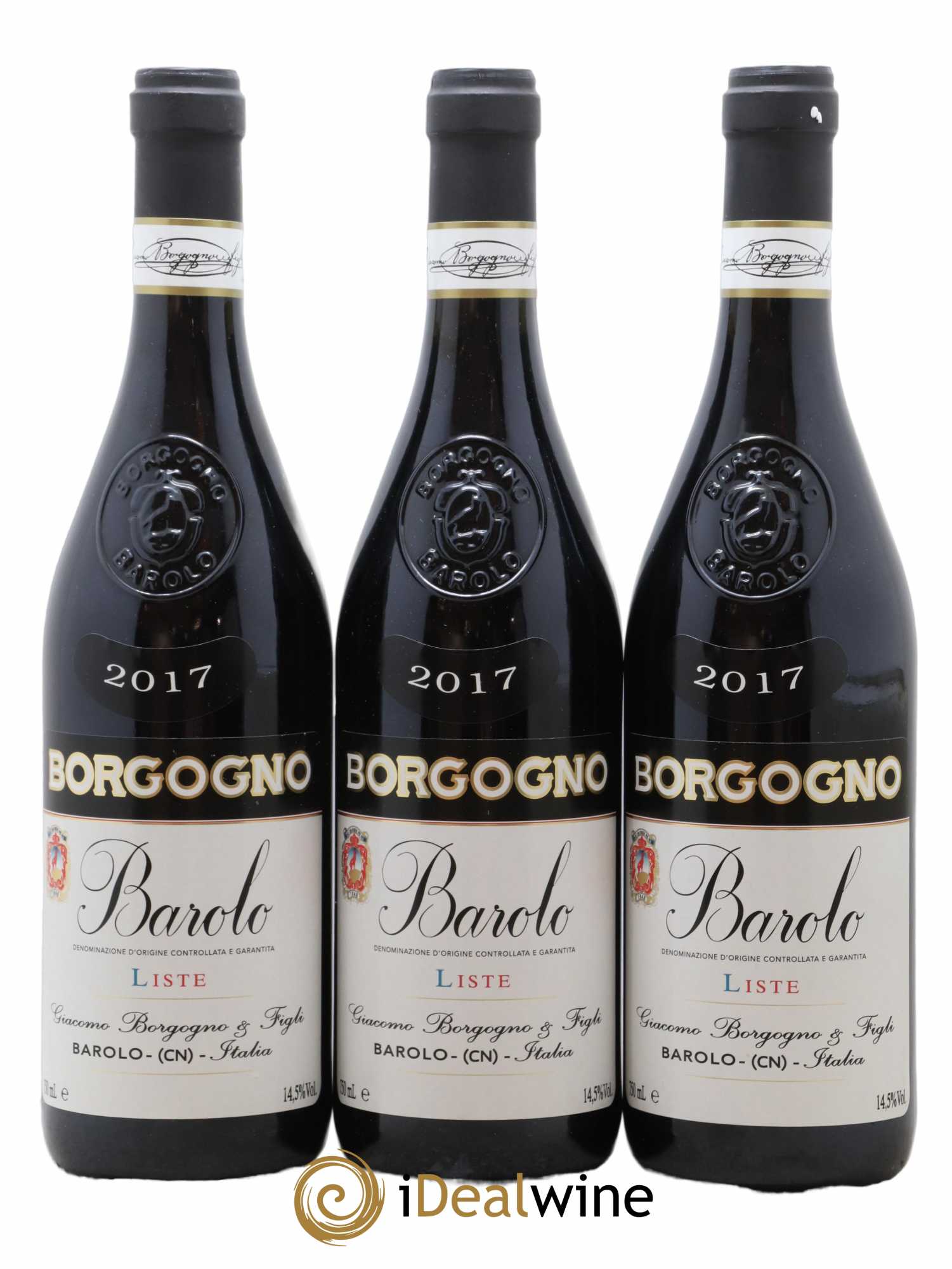 Barolo DOCG Liste Borgogno 2017 - Lot de 3 bouteilles - 0