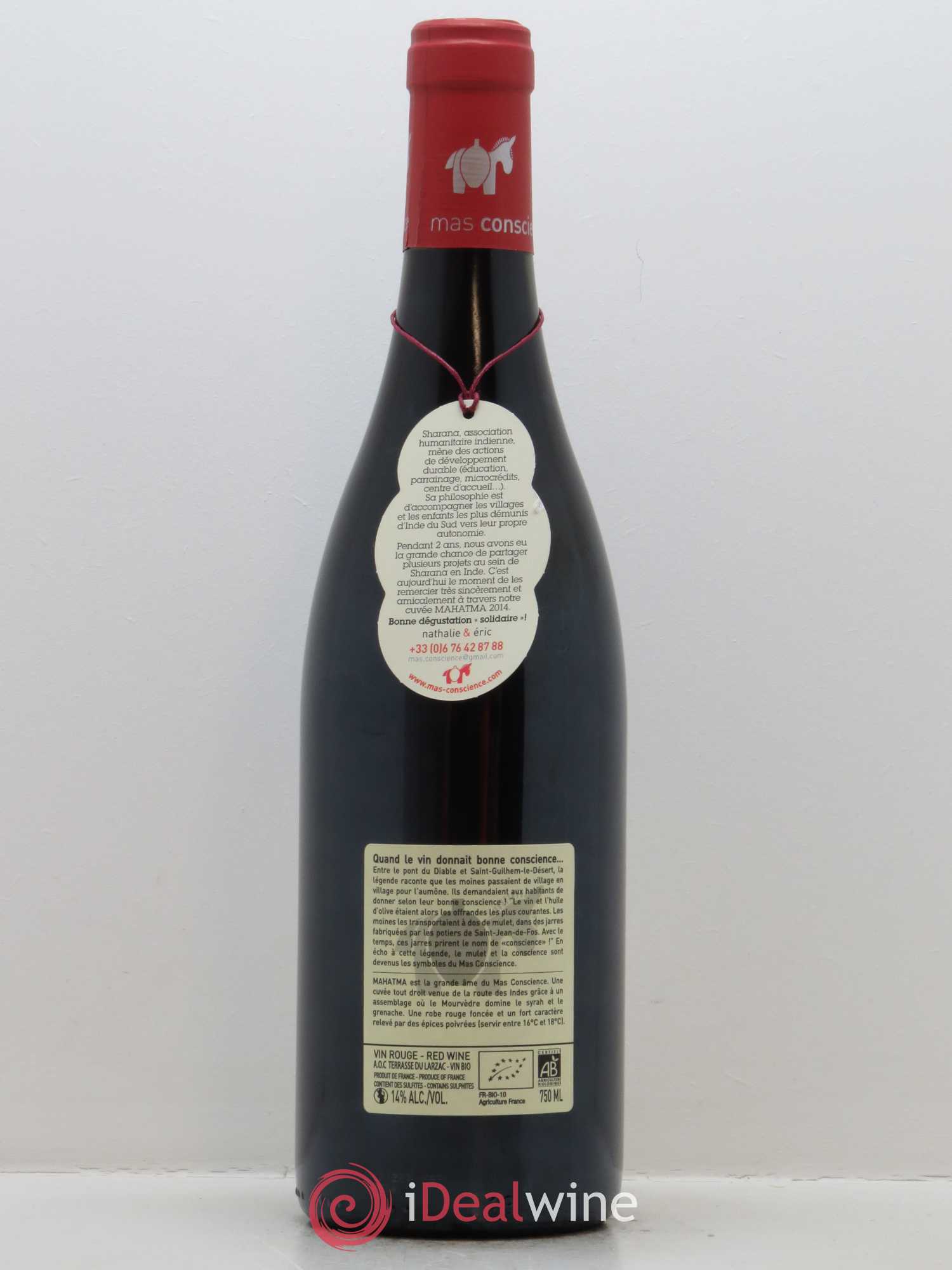 Coteaux du Languedoc - Terrasses du Larzac Mas Conscience Mahatma Nathalie et Eric Ajorque 2016 - Lot de 1 bouteille - 1