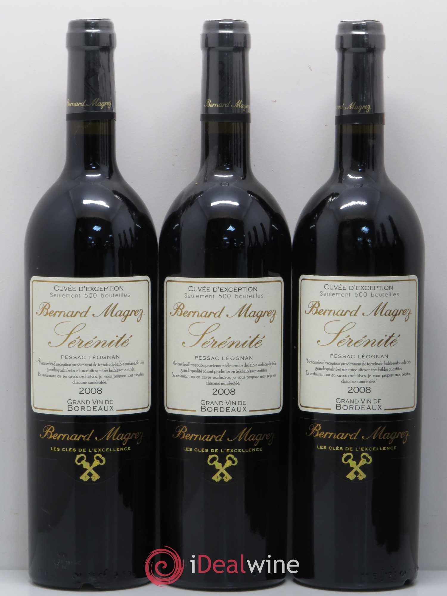 Pessac-Léognan Sérénité Bernard Magrez 2008 - Lot of 6 bottles - 1