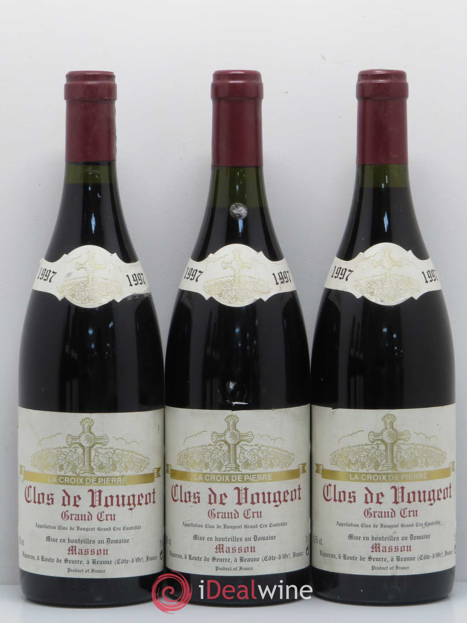 Clos de Vougeot Grand Cru Domaine Masson 1997 - Lot of 3 bottles - 0