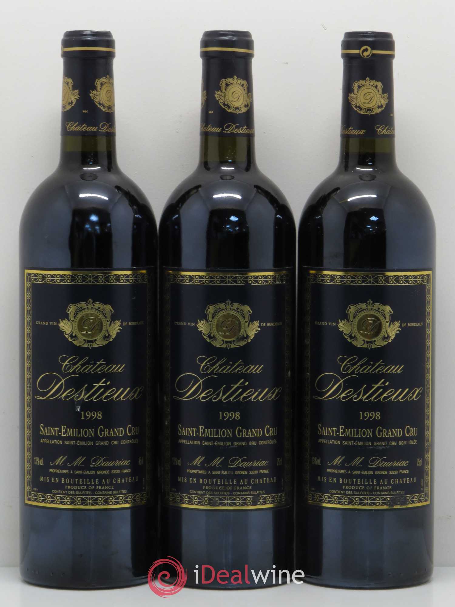 Château Destieux Grand Cru Classé 1998 - Lot de 6 bouteilles - 2
