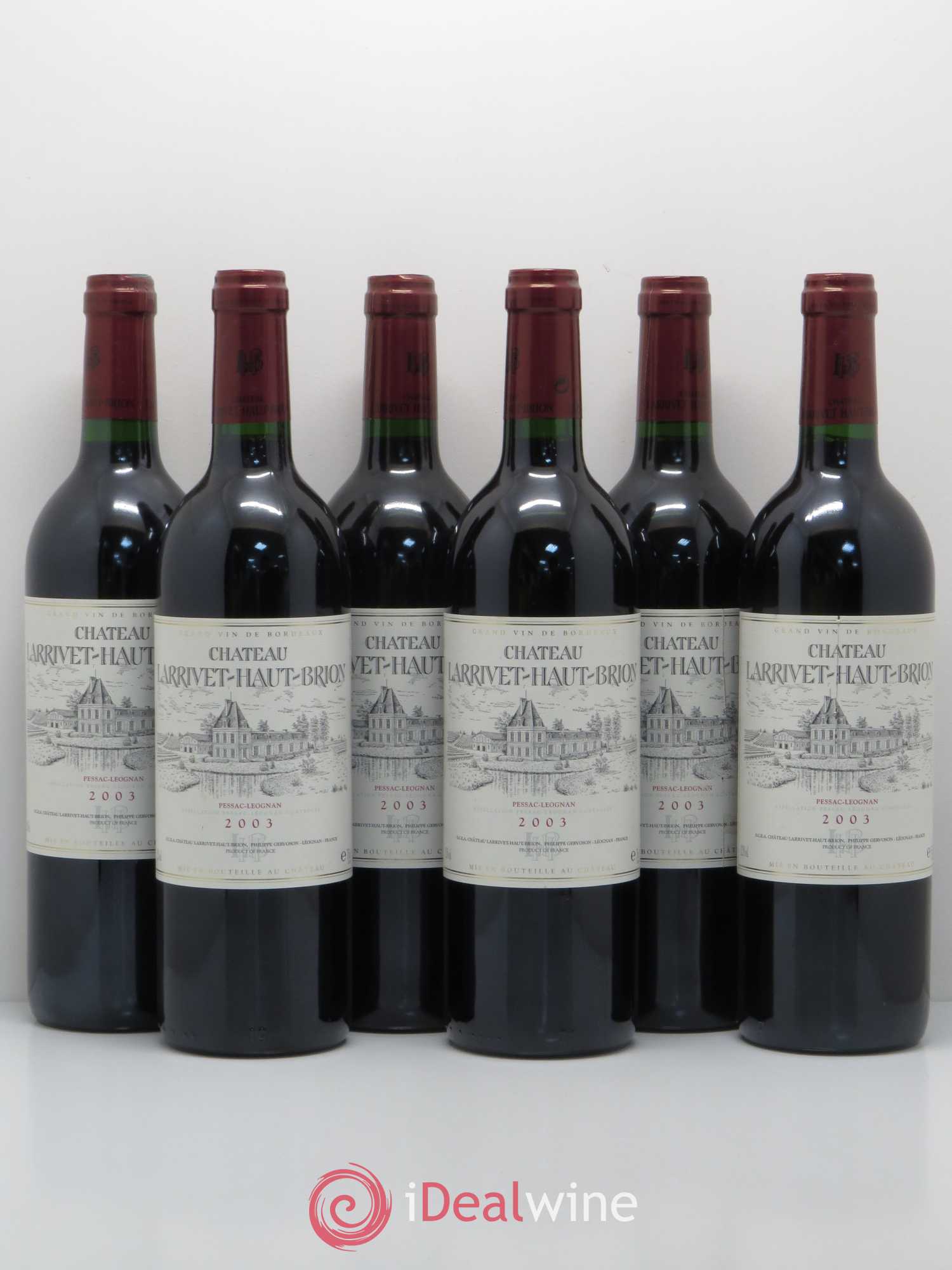 Château Larrivet Haut-Brion 2003 - Lot de 6 bouteilles - 0