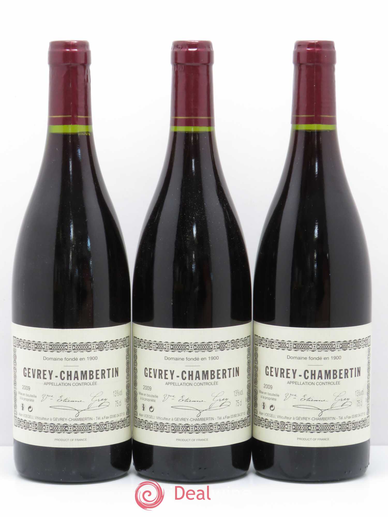Gevrey-Chambertin Etienne Grey Alain Voegeli 2009 - Posten von 3 Flaschen - 0