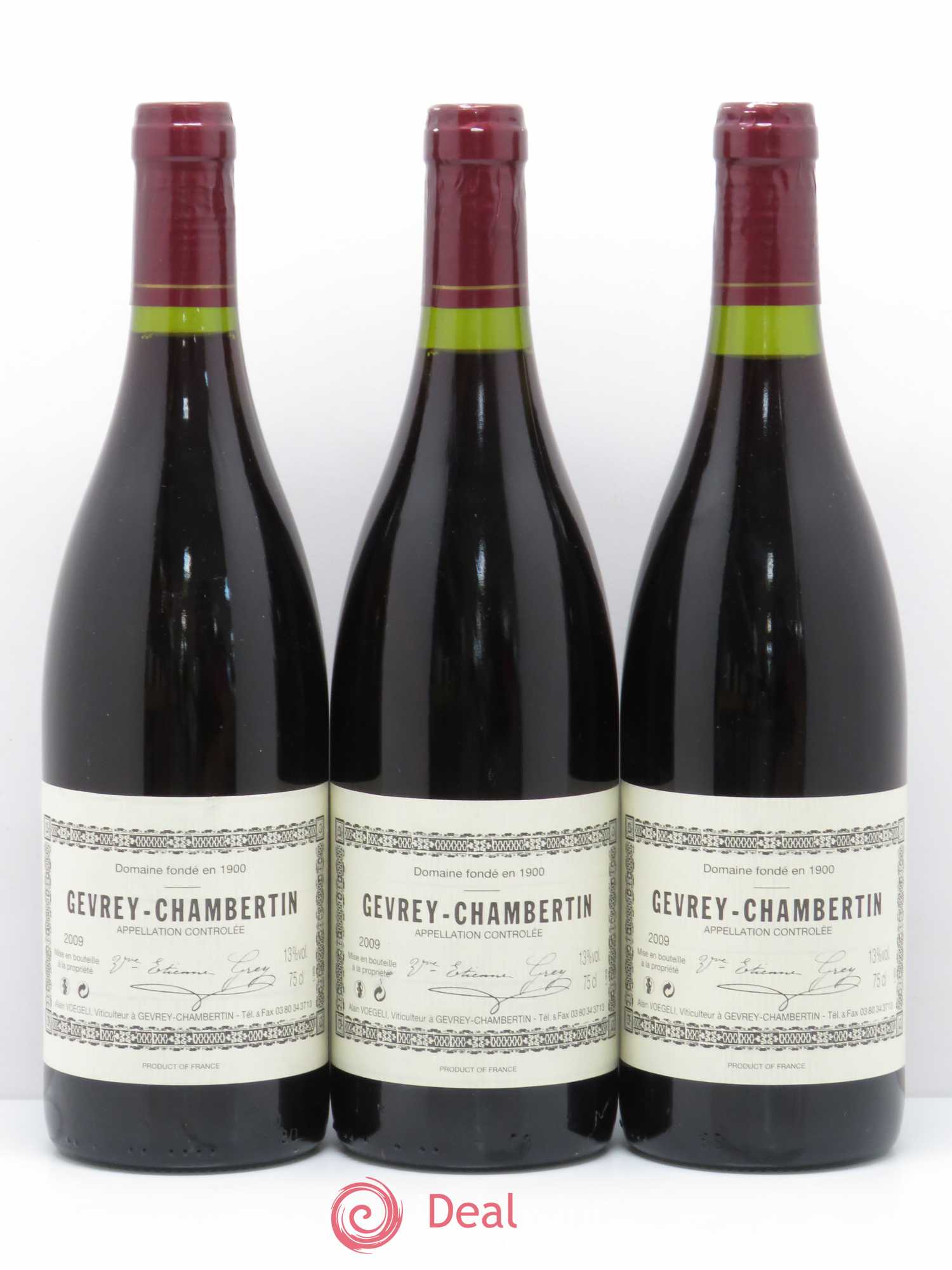 Gevrey-Chambertin Etienne Grey Alain Voegeli 2009 - Posten von 3 Flaschen - 0