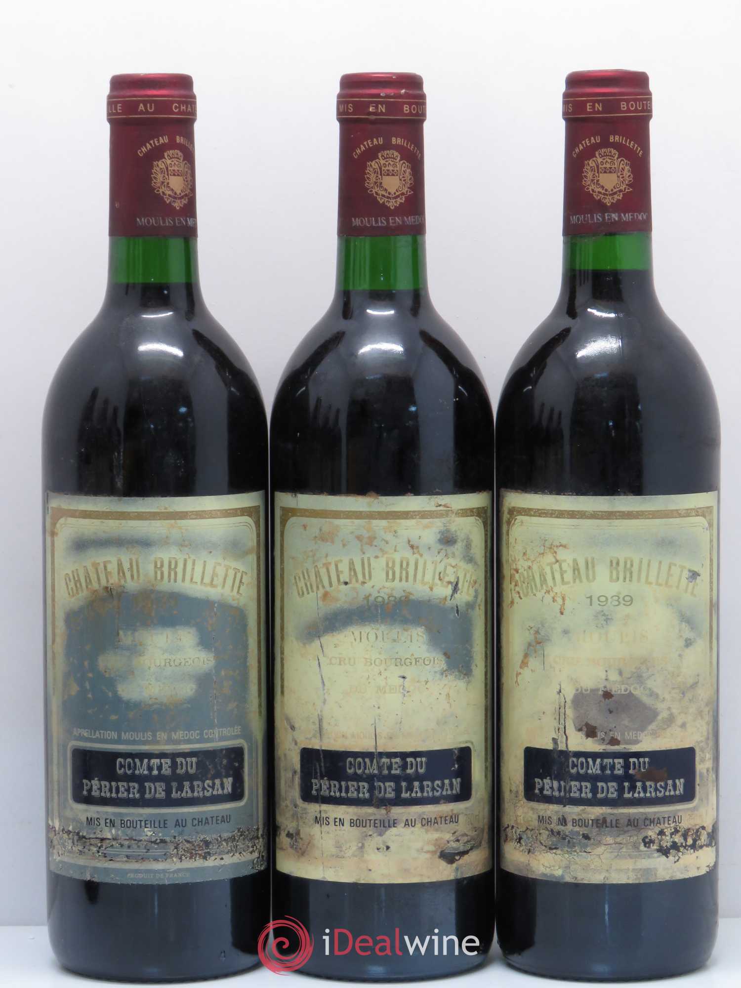 Château Brillette Cru Bourgeois (sans prix de réserve) 1989 - Lot de 6 bouteilles - 2