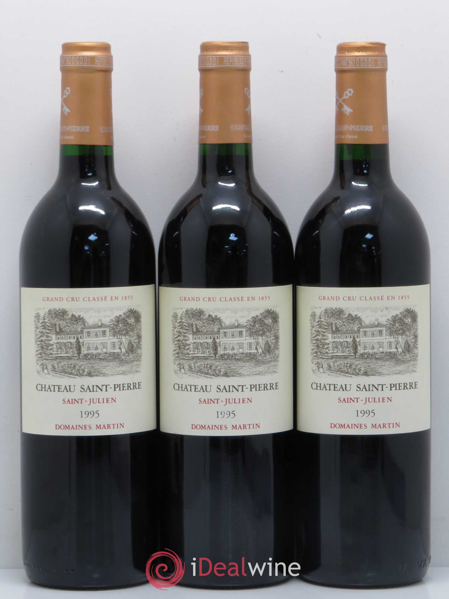 Château Saint-Pierre 4ème Grand Cru Classé 1995 - Lot de 3 bouteilles - 0