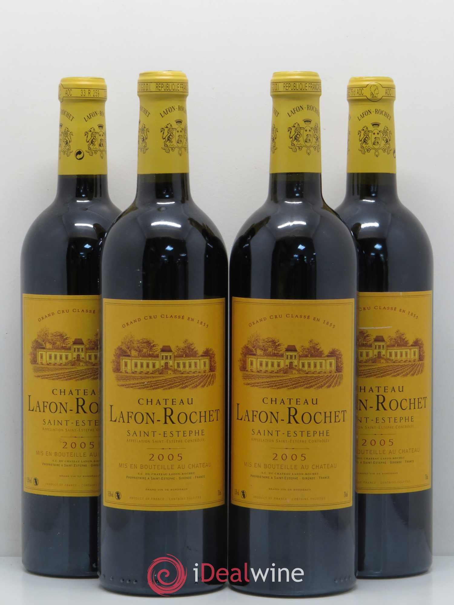 Château Lafon Rochet 4ème Grand Cru Classé 2005 - Lot de 4 bouteilles - 0