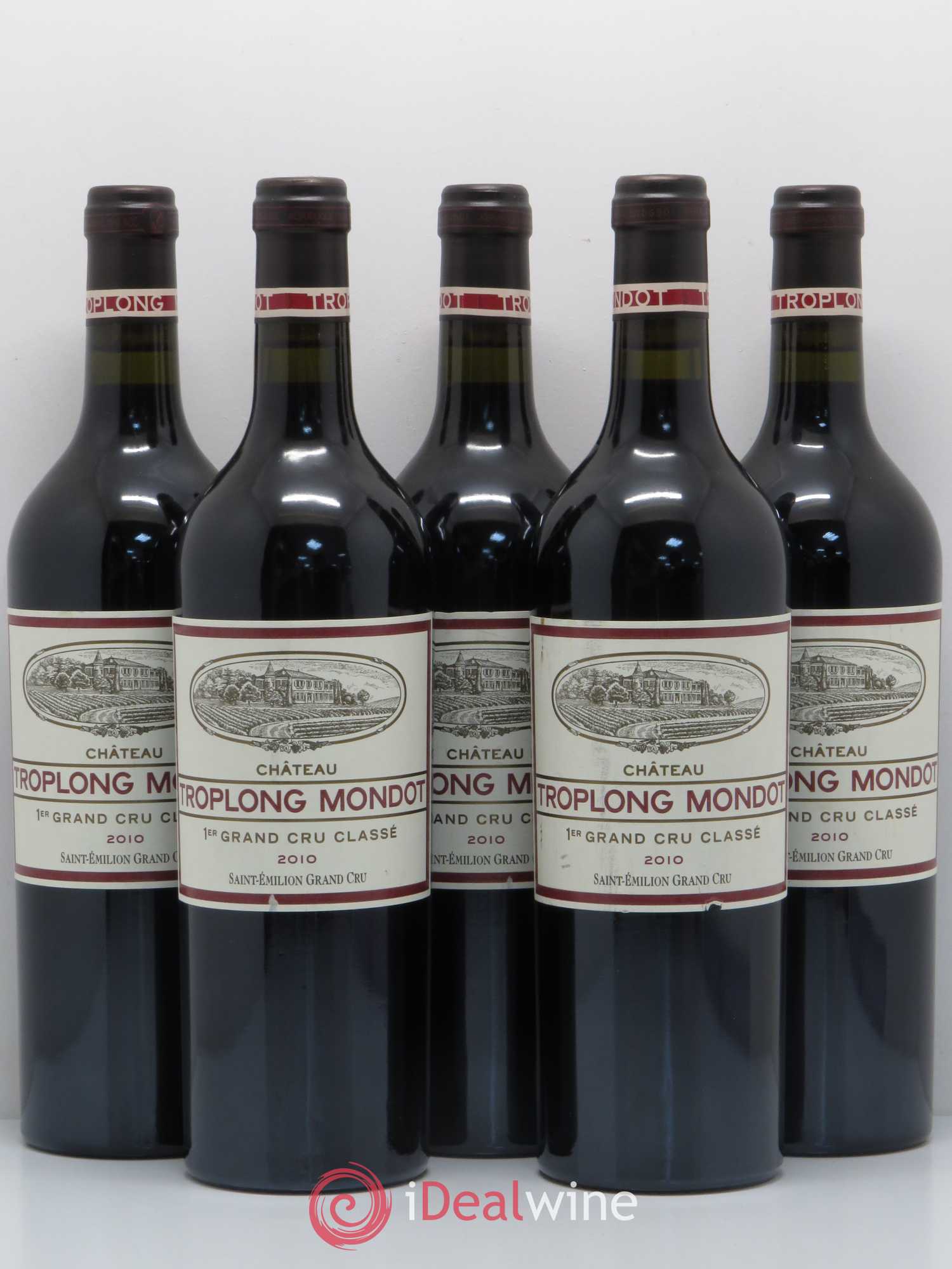 Château Troplong Mondot 1er Grand Cru Classé B 2010 - Lot de 5 bouteilles - 0