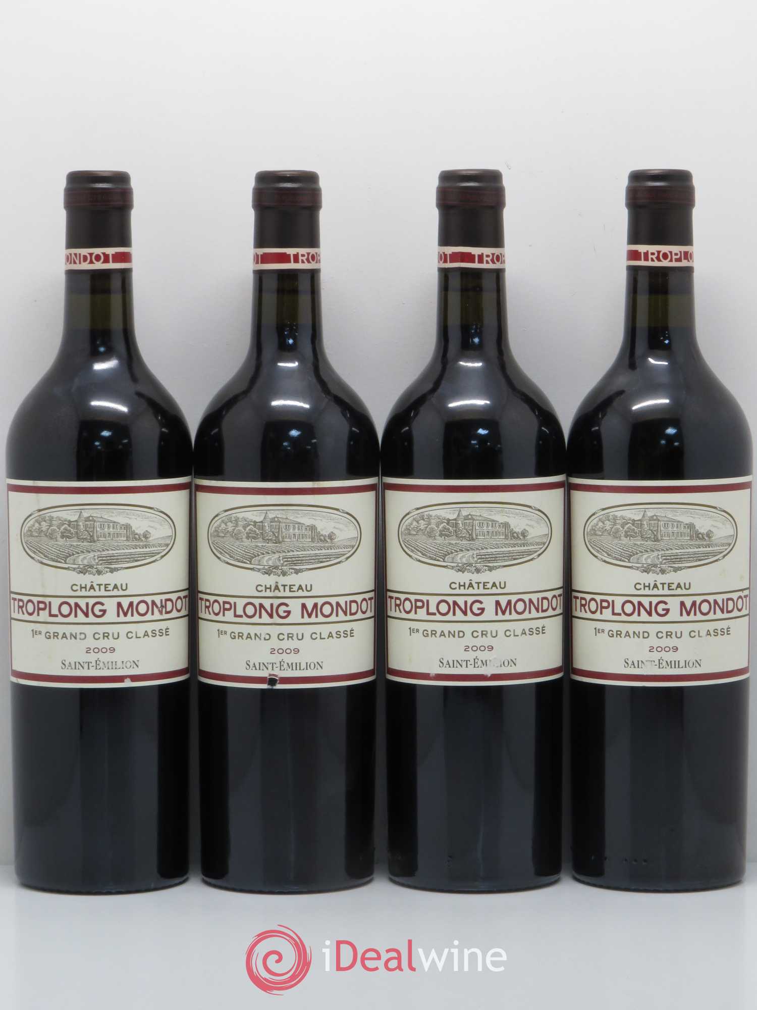 Château Troplong Mondot 1er Grand Cru Classé B 2009 - Lot de 4 bouteilles - 0