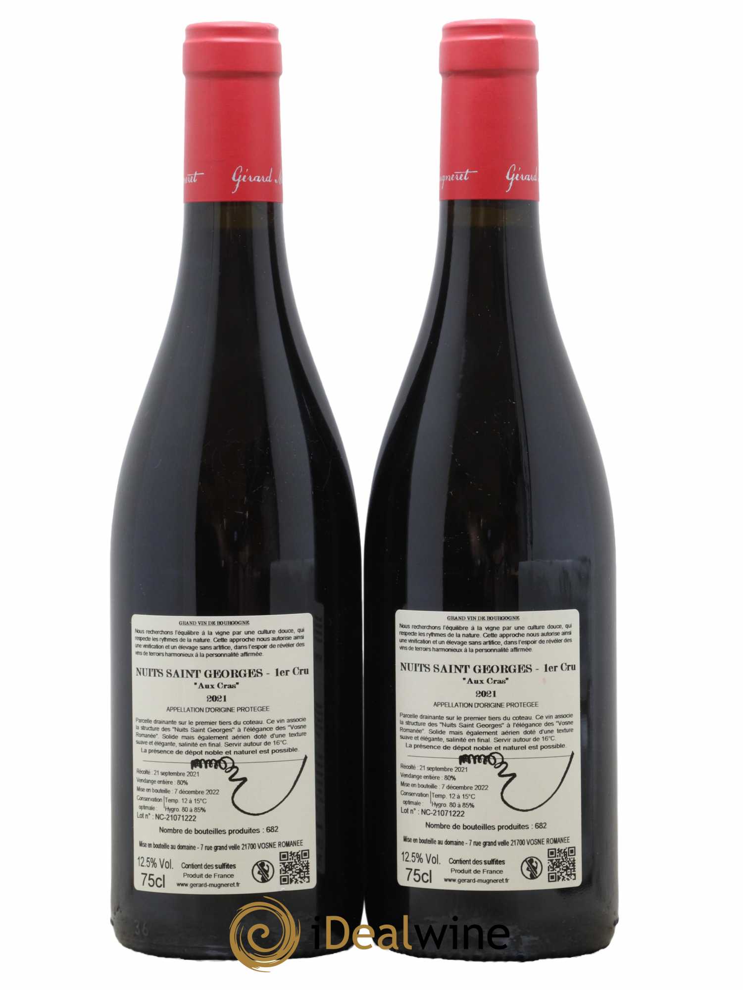 Nuits-Saint-Georges 1er Cru Aux Cras Gérard Mugneret 2021 - Lot de 2 bouteilles - 1