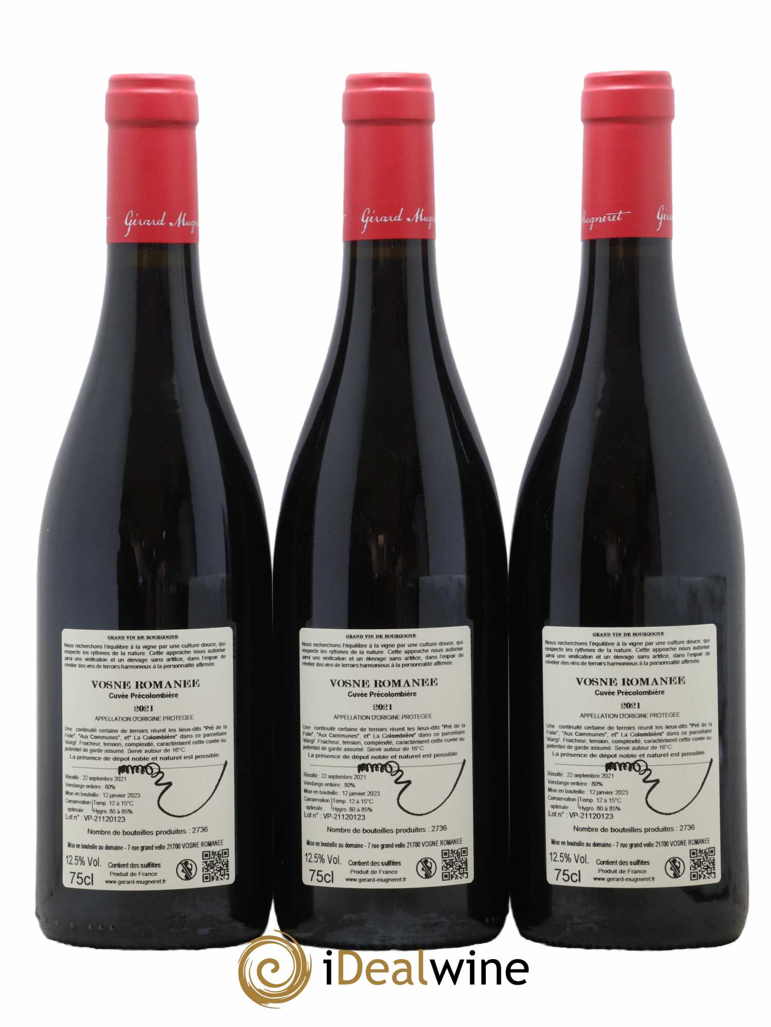 Vosne-Romanée Précolombière Gérard Mugneret 2021 - Lotto di 3 bottiglie - 1