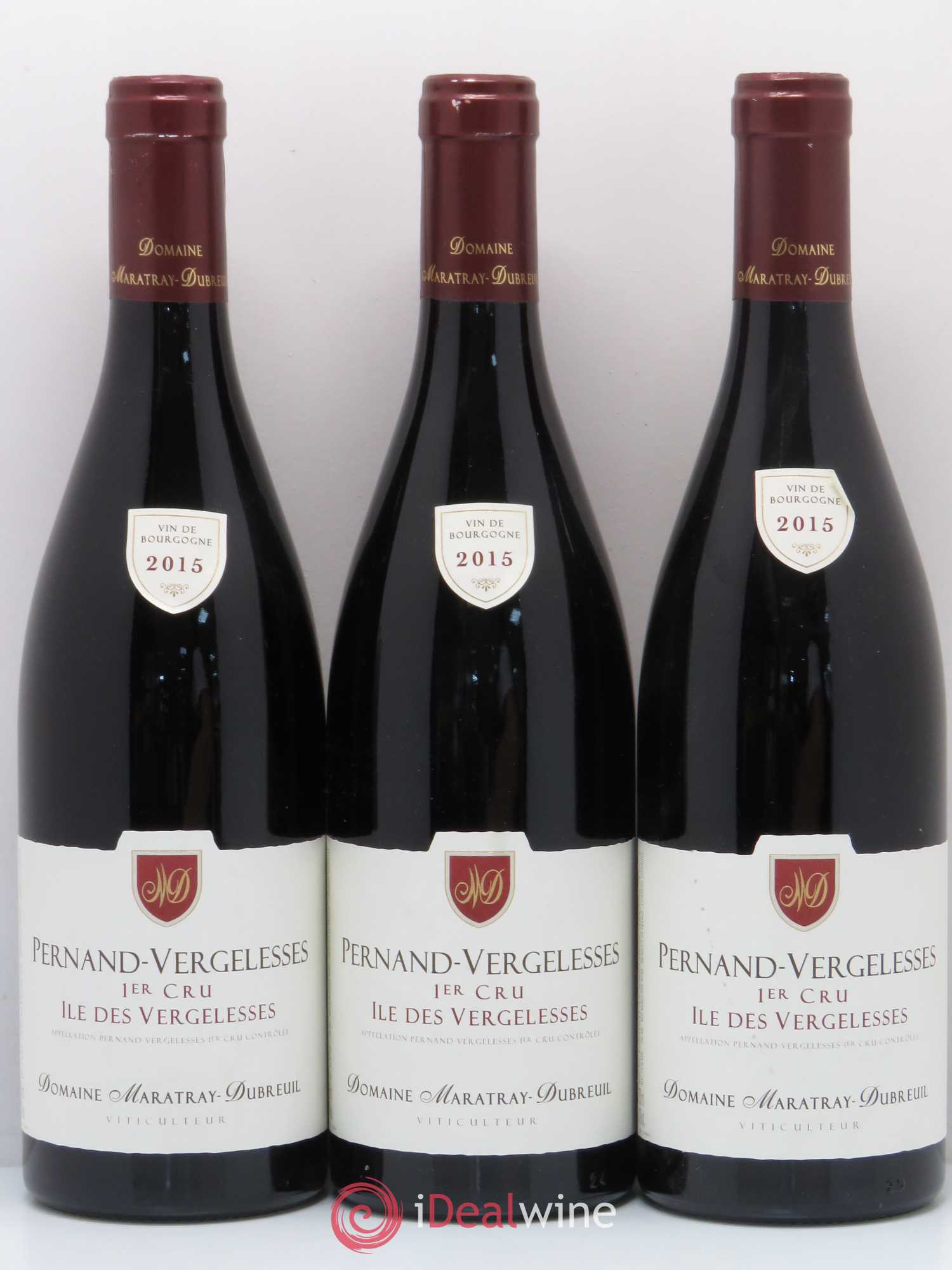 Pernand-Vergelesses 1er Cru Île Des Vergelesses Domaine Dubreuil Fontaine 2015 - Posten von 3 Flaschen - 0