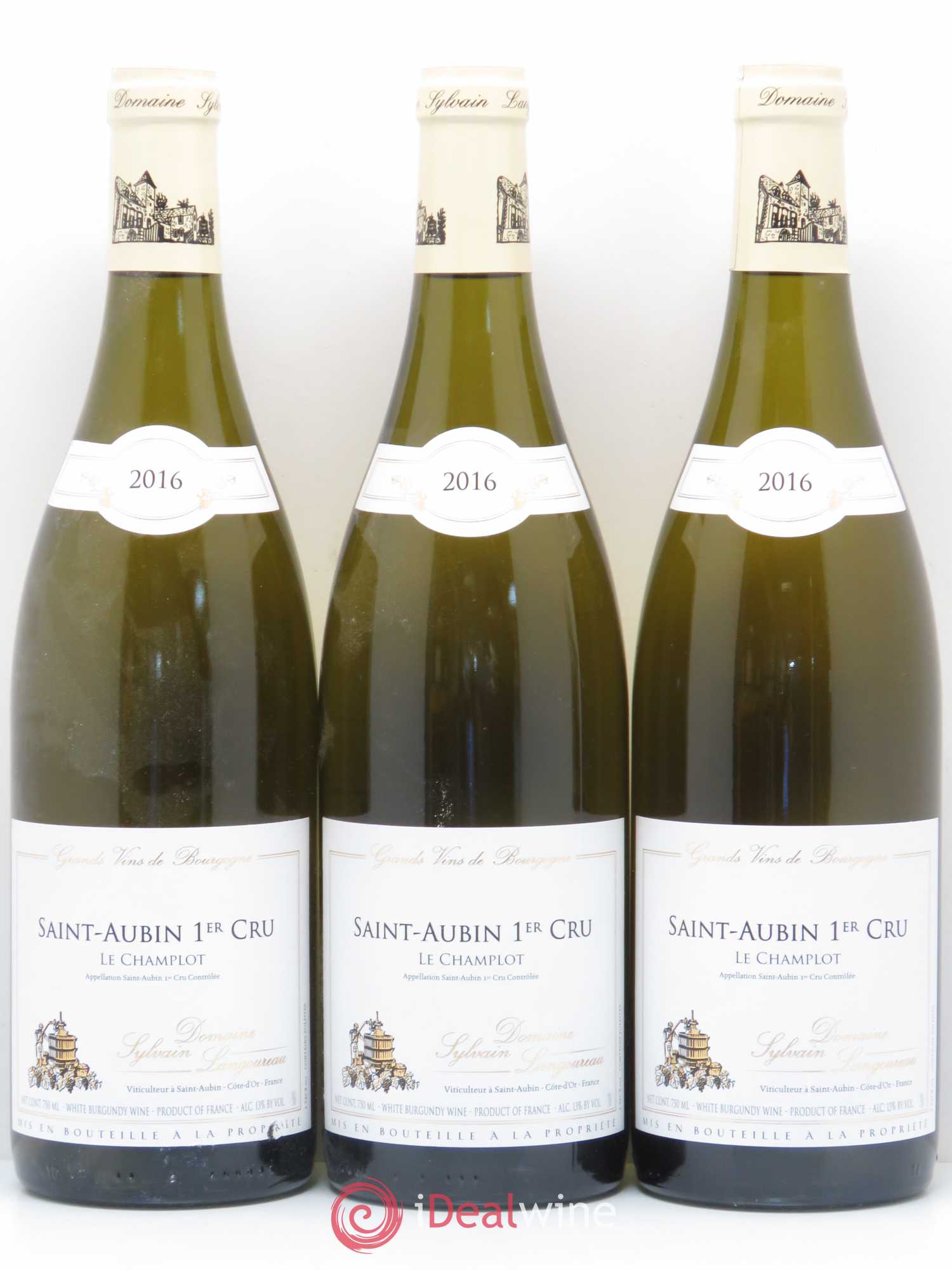 Saint-Aubin 1er Cru Le Champlot Langoureau 2016 - Lot de 3 bouteilles - 0