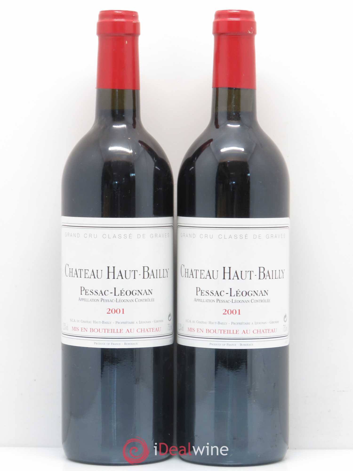 Château Haut-Bailly Cru Classé de Graves 2001 - Lot de 2 bouteilles - 0
