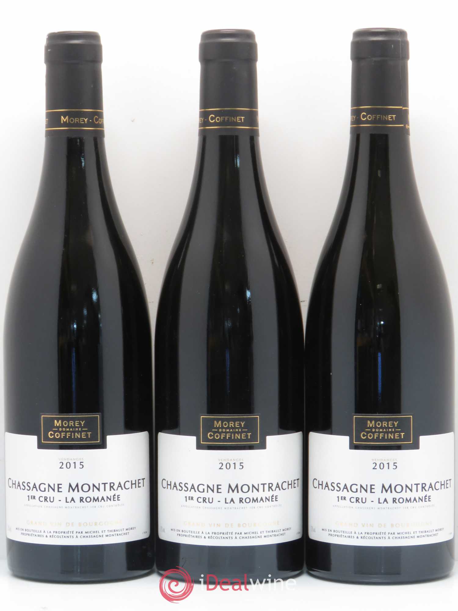 Chassagne-Montrachet 1er Cru La Romanée Domaine Morey Coffinet 2015 - Posten von 3 Flaschen - 0