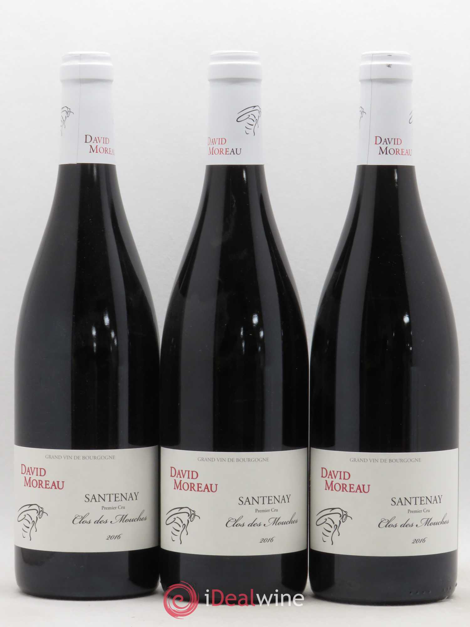 Santenay 1er Cru Clos des Mouches David Moreau 2016 - Lot de 3 bouteilles - 0