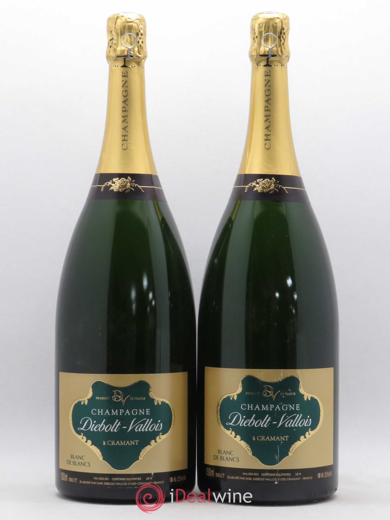 Champagne Blanc de Blancs Diebolt Vallois - Posten von 2 Magnum - 0