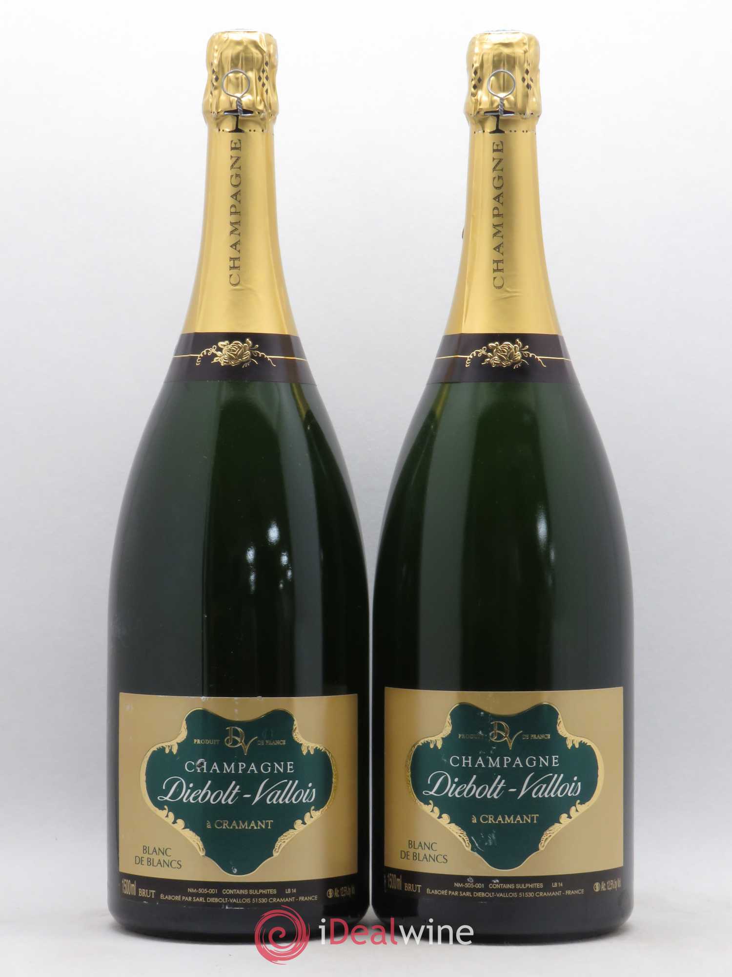 Champagne Blanc de Blancs Diebolt Vallois - Posten von 2 Magnum - 0