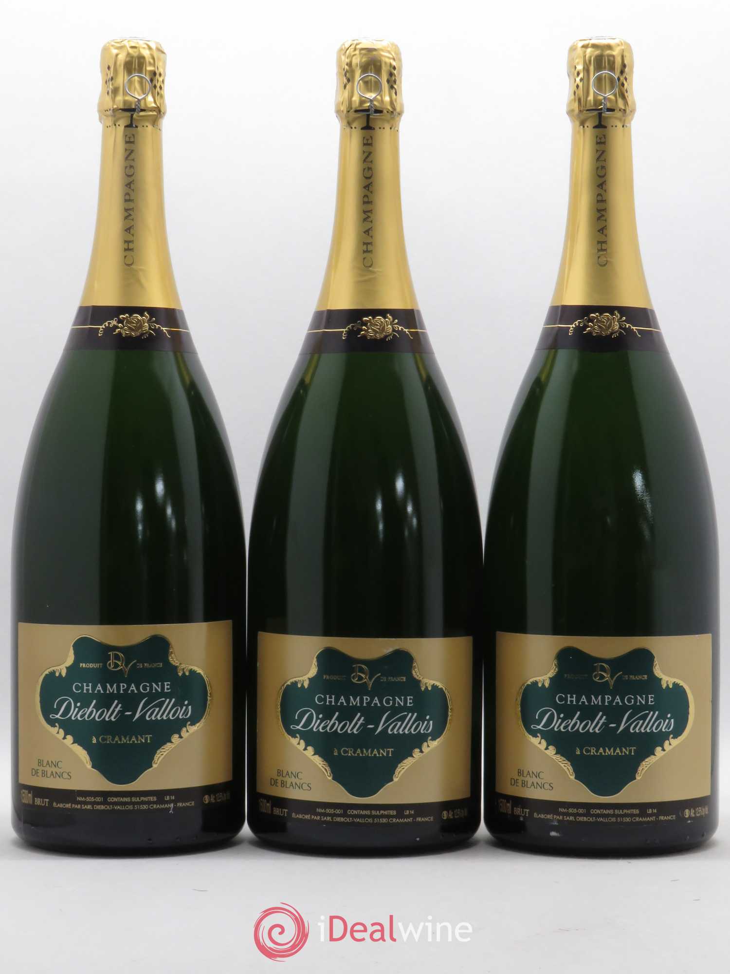 Champagne Blanc de Blancs Diebolt Vallois - Posten von 3 Magnum - 0