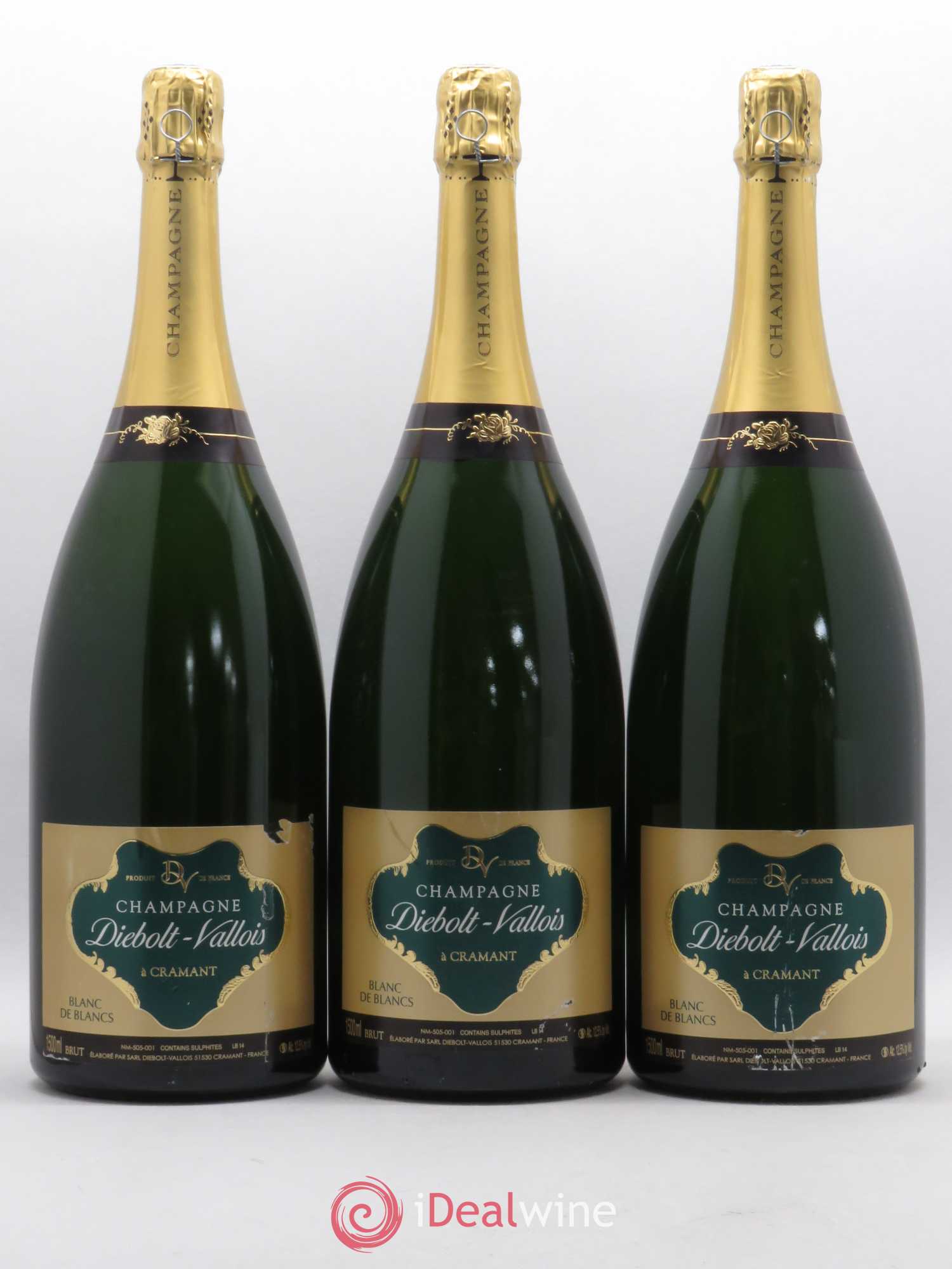 Champagne Blanc de Blancs Diebolt Vallois - Posten von 3 Magnum - 0