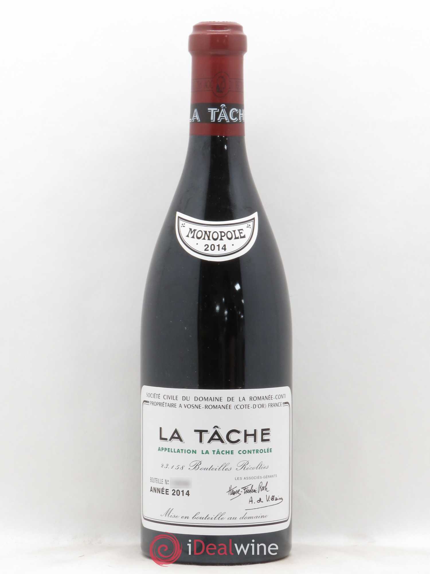 La Tâche Grand Cru Domaine de la Romanée-Conti 2014 - Lot de 1 bouteille - 0
