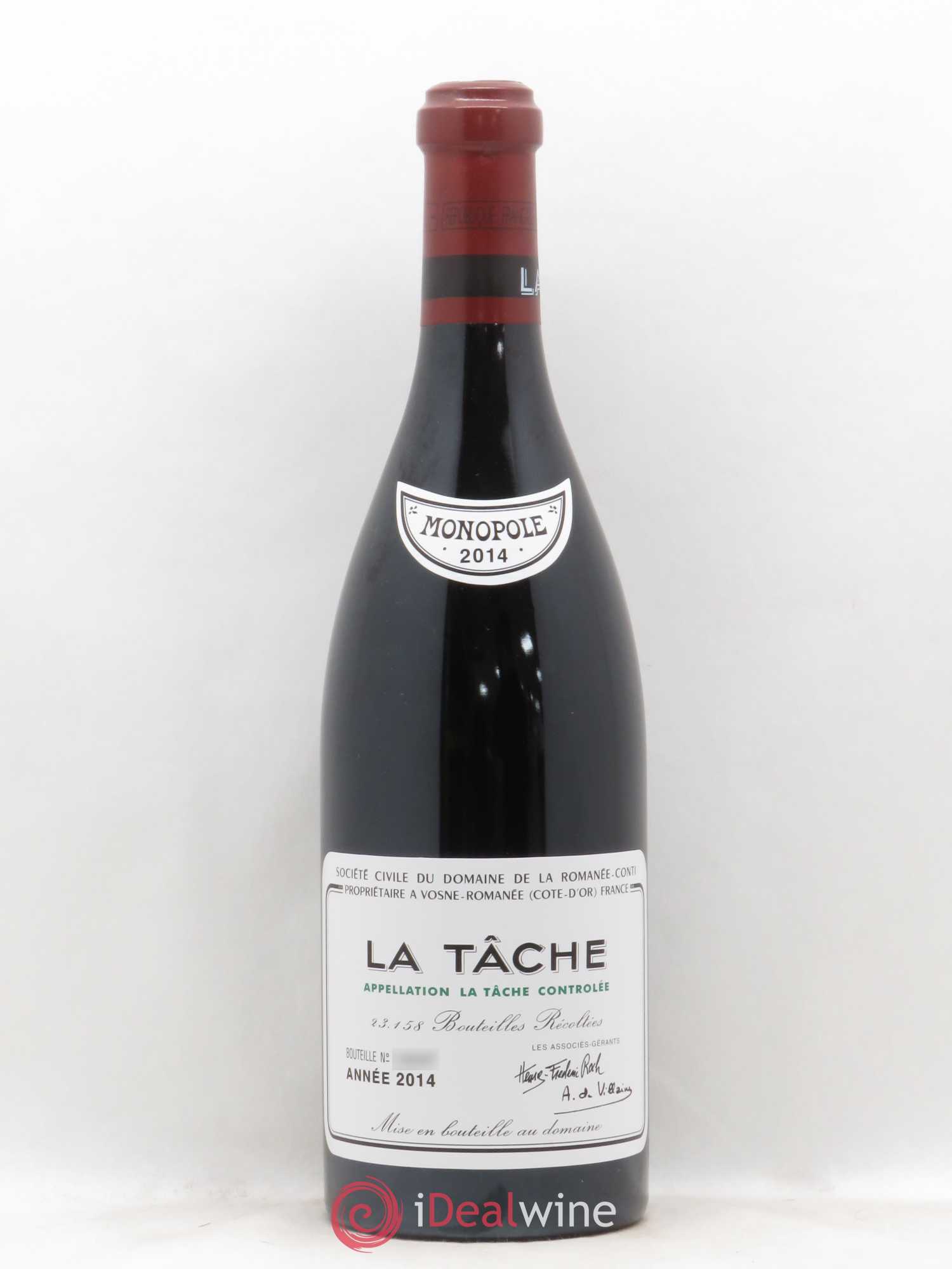 La Tâche Grand Cru Domaine de la Romanée-Conti 2014 - Lot de 1 bouteille - 0