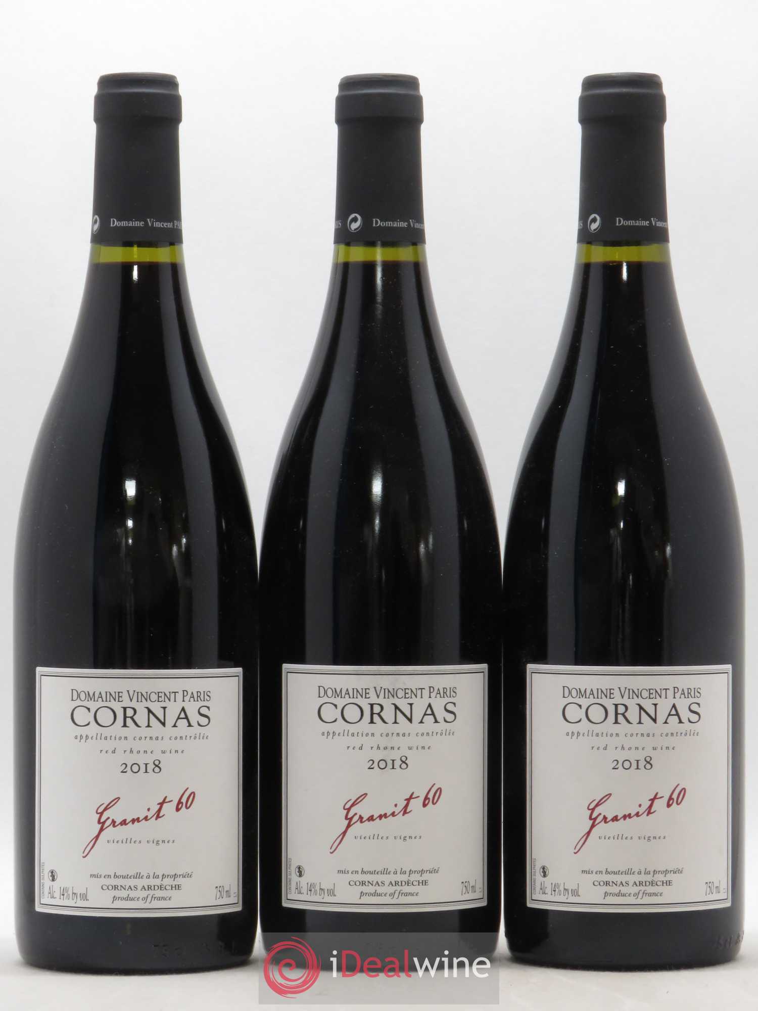 Cornas Granit 60 Vieilles Vignes Vincent Paris 2018 - Lot de 3 bouteilles - 0